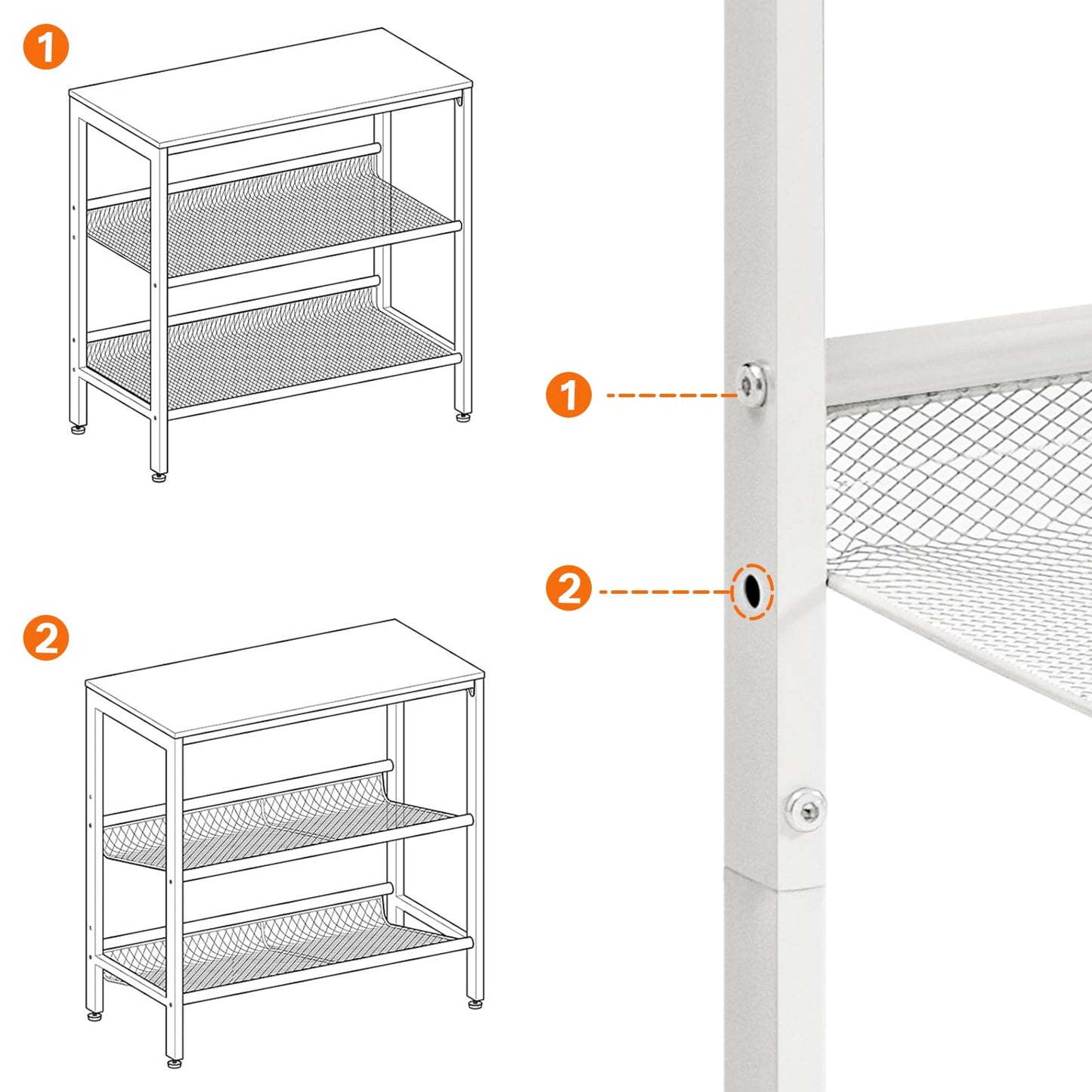 HOOBRO End Table, 3-Tier Narrow Side Table, Nightstand with 2 Flat or Slant Adjustable Shelves for Small Spaces, Hallway, Living Room, Bedroom, Sturdy, Easy Assembly, White WT23BZ01G1