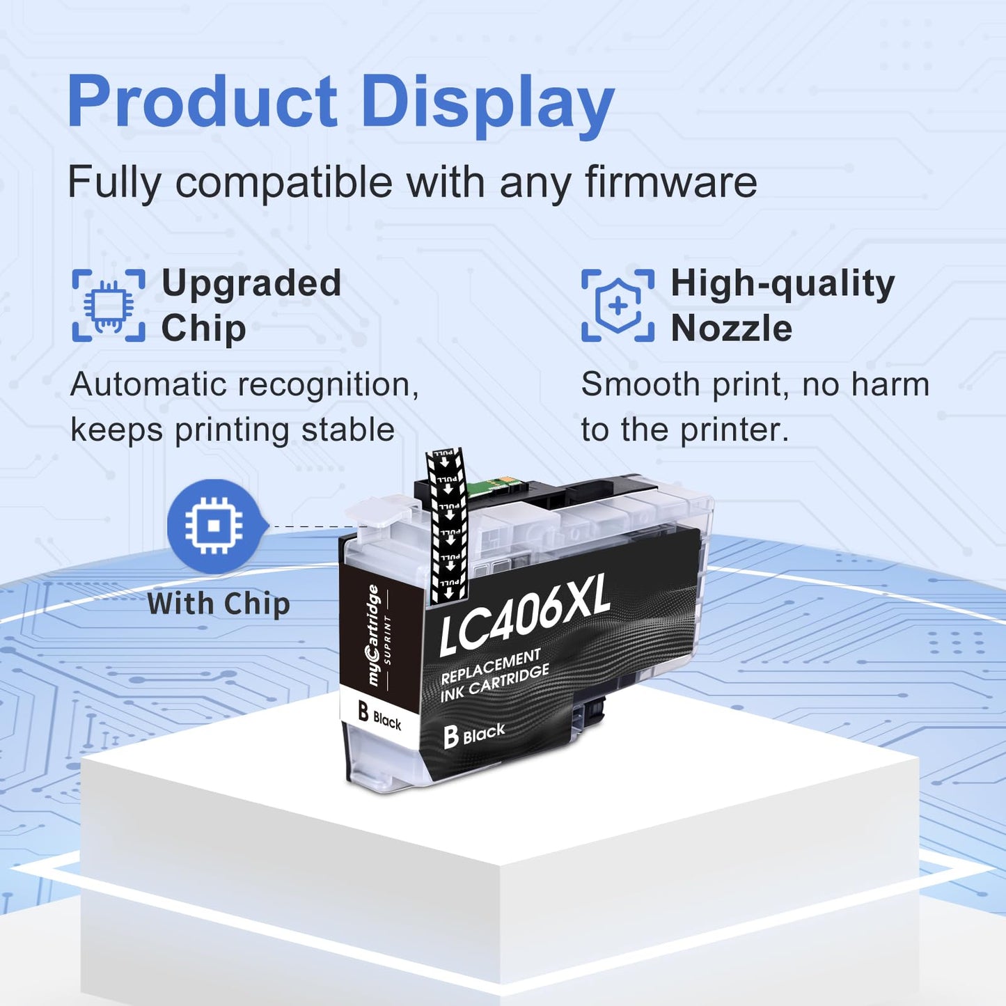 LC406XL LC406 Ink Cartridges for Brother Printer Replacement for Brother LC406 Ink Cartridges for MFC-J4335DW MFC-J4535DW MFC-J5855DW MFC-J6555DW MFC-J6955DW MFC-J4345DW HL-JF1 Printer 4 Pack