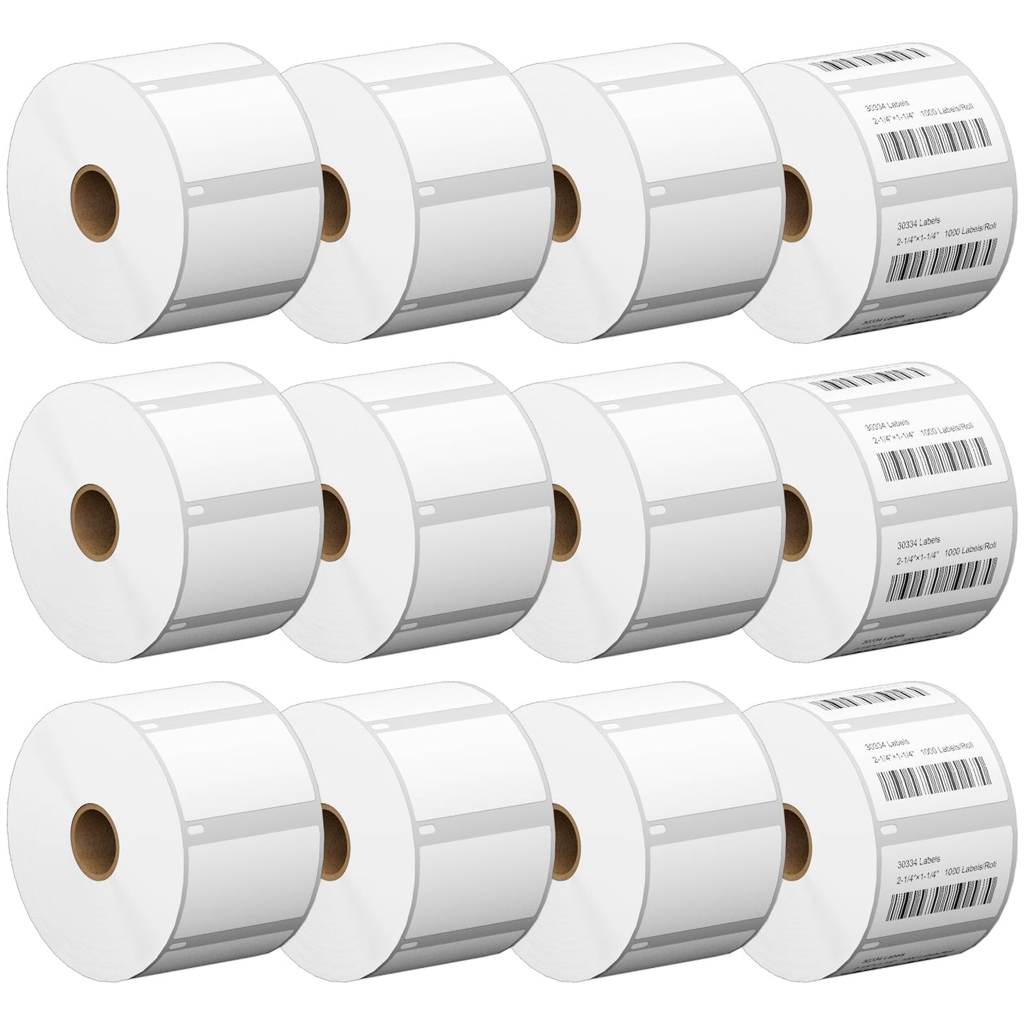 Address & Barcode Label for DYMO 30334 (2-1/4" x 1-1/4"), Compatible with DYMO LabelWriter 4XL, 450, 450 Duo, 450 Turbo, and 450 Twin Turbo (12 Rolls/12000 Labels), Not Fit 5XL & 550, BIAlabel