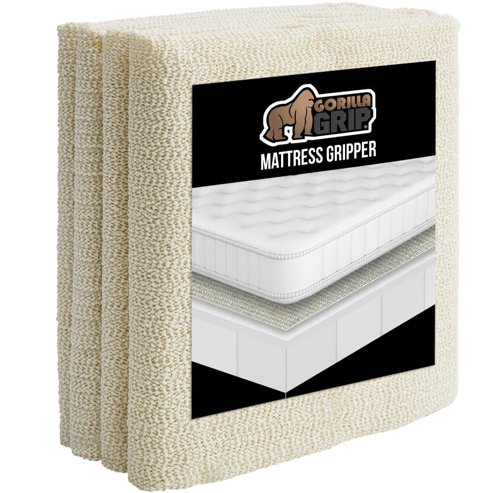 GORILLA GRIP Original Mattress Slide Stopper and Gripper, King, Keep Bed and Topper Pad from Sliding for Sofa, Beds, Chair Cushion, Mattresses, Easy Trim, Slip Resistant, Grips Helps Stop Slipping