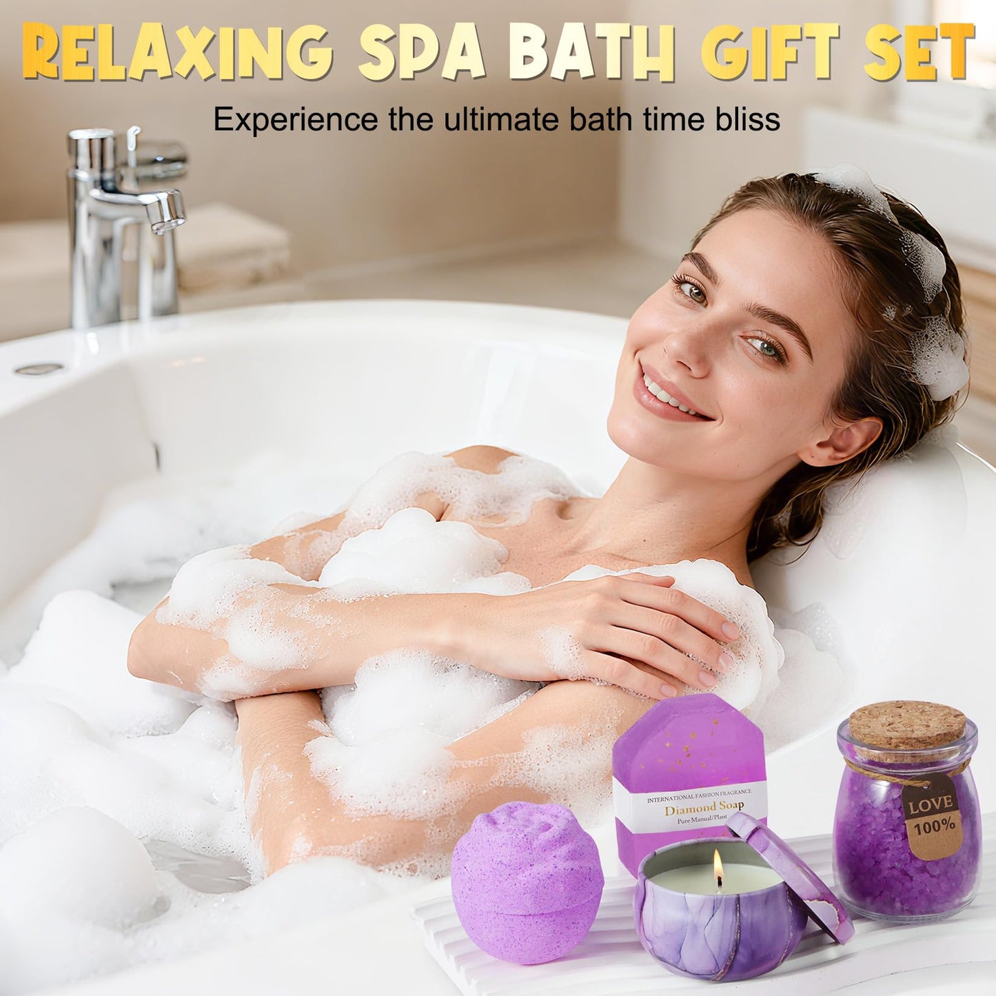 Gift for Mom, Mothers Day Gifts for Mom from Daughter or Son, Lavender Relaxing Spa Gift Baskets with Flannel Blanket, Thoughtful Self Care Gifts for Mother’s Day, Christmas, Valentine’s Day