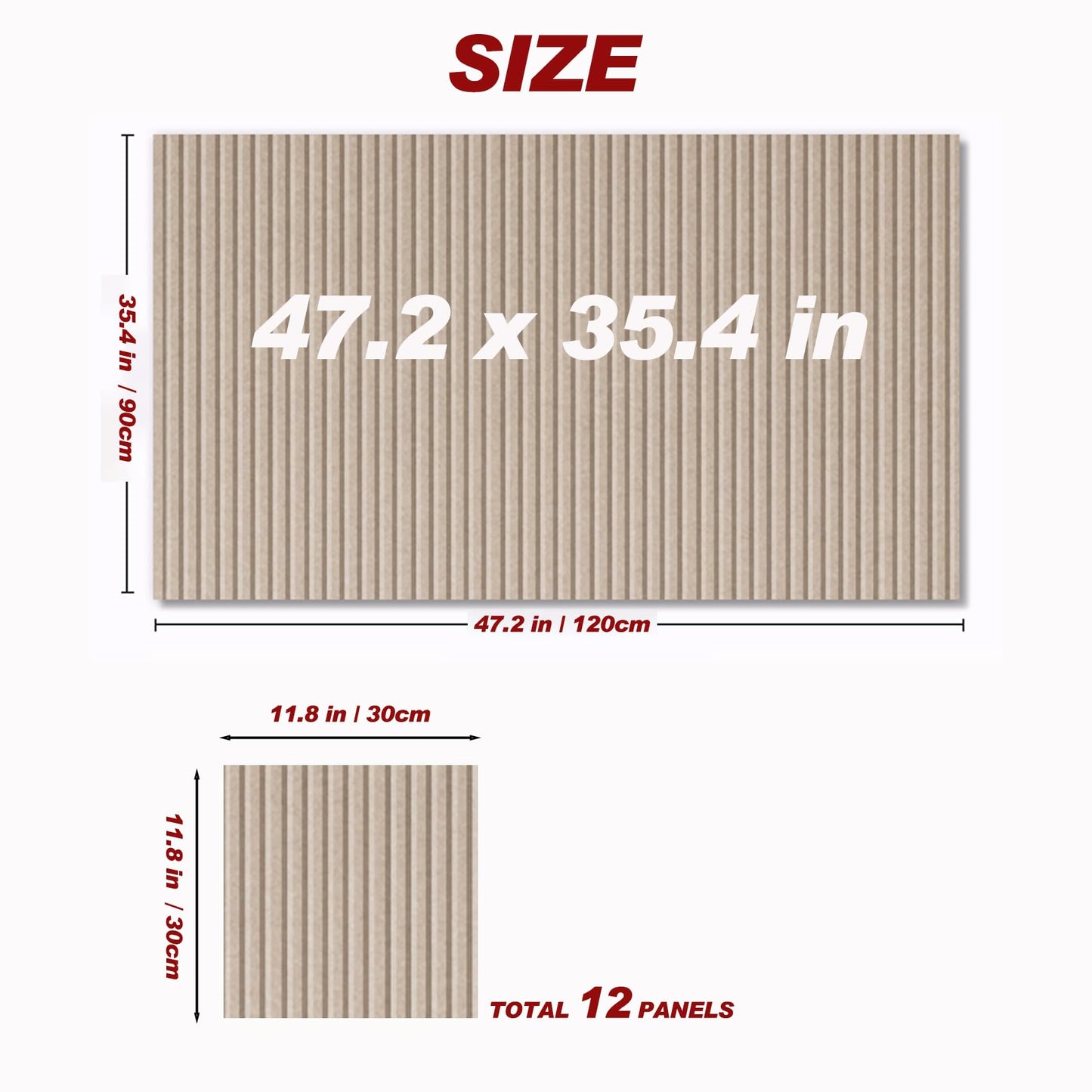 Large Felt Wall Tiles Cork Boards for Office Cubicle, 47"x35" Felt Bulletin Board Tiles Pin Board for Walls Home Decor, Noise Reduction Boards Panels for Photos Memos, 12-Pack, Dark Camel