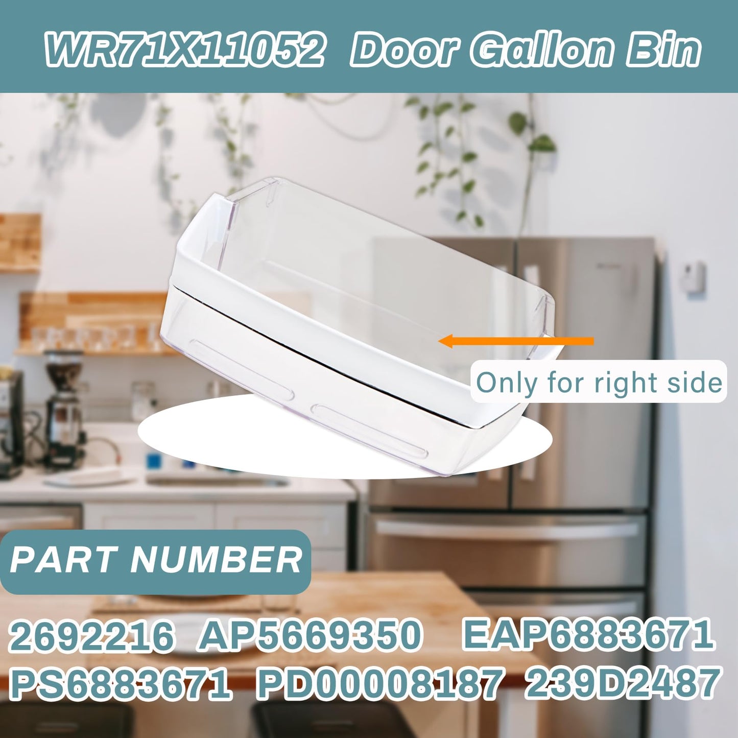 UPGRADED WR71X11052 Gallon Bin for Right Side Compatible with ge Refrigerator, Replaces 2692216, AP5669350, PS6883671, EAP6883671, 239D2487, PD00008187