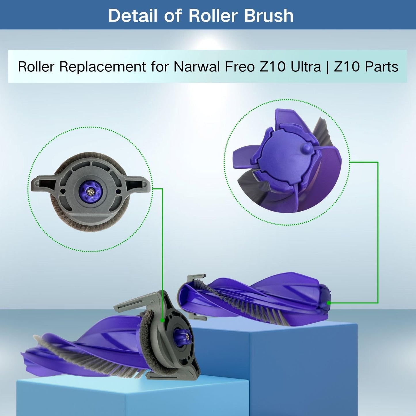 Replacement Accessories Parts Kit Compatible with Narwal Freo Z10 Ultra/Freo Z10 - Includes 6 Dust Bags, 6 Mop Pads, 6 Filters, 8 Side Brushes, 2 Rubber Main Brushes, 2 Water Tank Filter Sponge