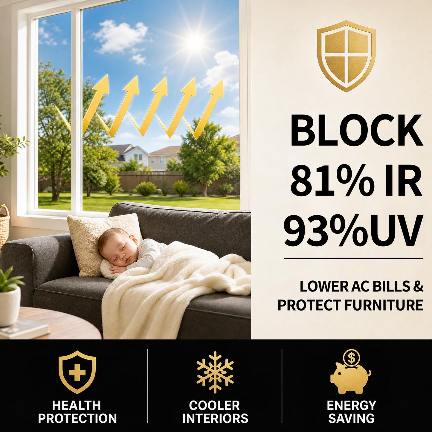 FILMGOO One Way Window Privacy Film - Window Tint for Home Daytime Privacy Mirror Film, Heat Blocking Reflective Glass Covering for Sun UV Control Black Silver 29.5 Inch x 13.1 Feet