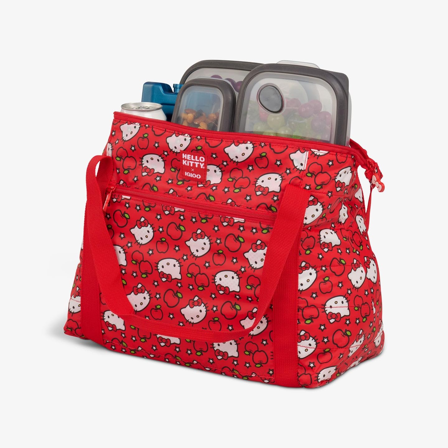 Igloo Hello Kitty Red Apples Packable Puffer 20-Can Cooler Bag | Insulated Soft Side Lunch Tote Portable