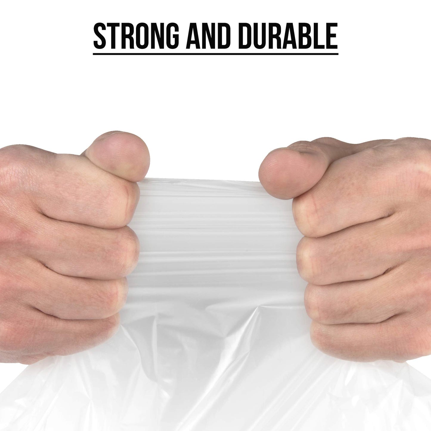 Ultrasac 39 Gallon 1.0 MIL Clear Drawstring Trash Bags - 33" x 40" - Pack of 70 - For Lawn & Leaf