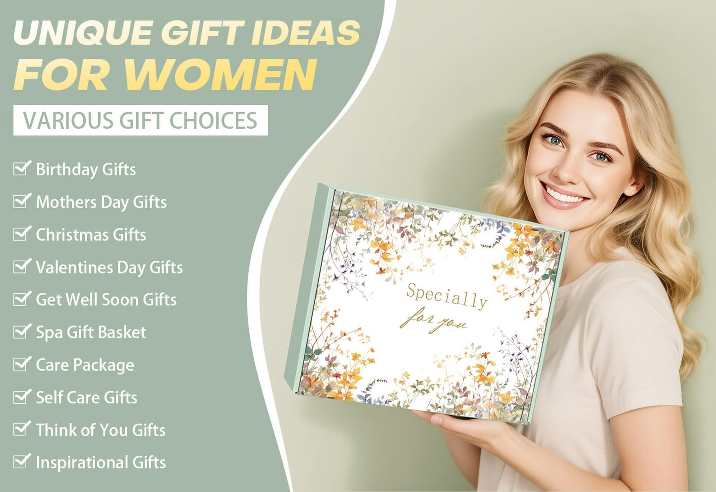 Birthday Gifts for Women Self Care Spa Gift Baskets for Women, Get Well Soon Gift Baskets Thinking of You Relaxation Stress Relief Care Package