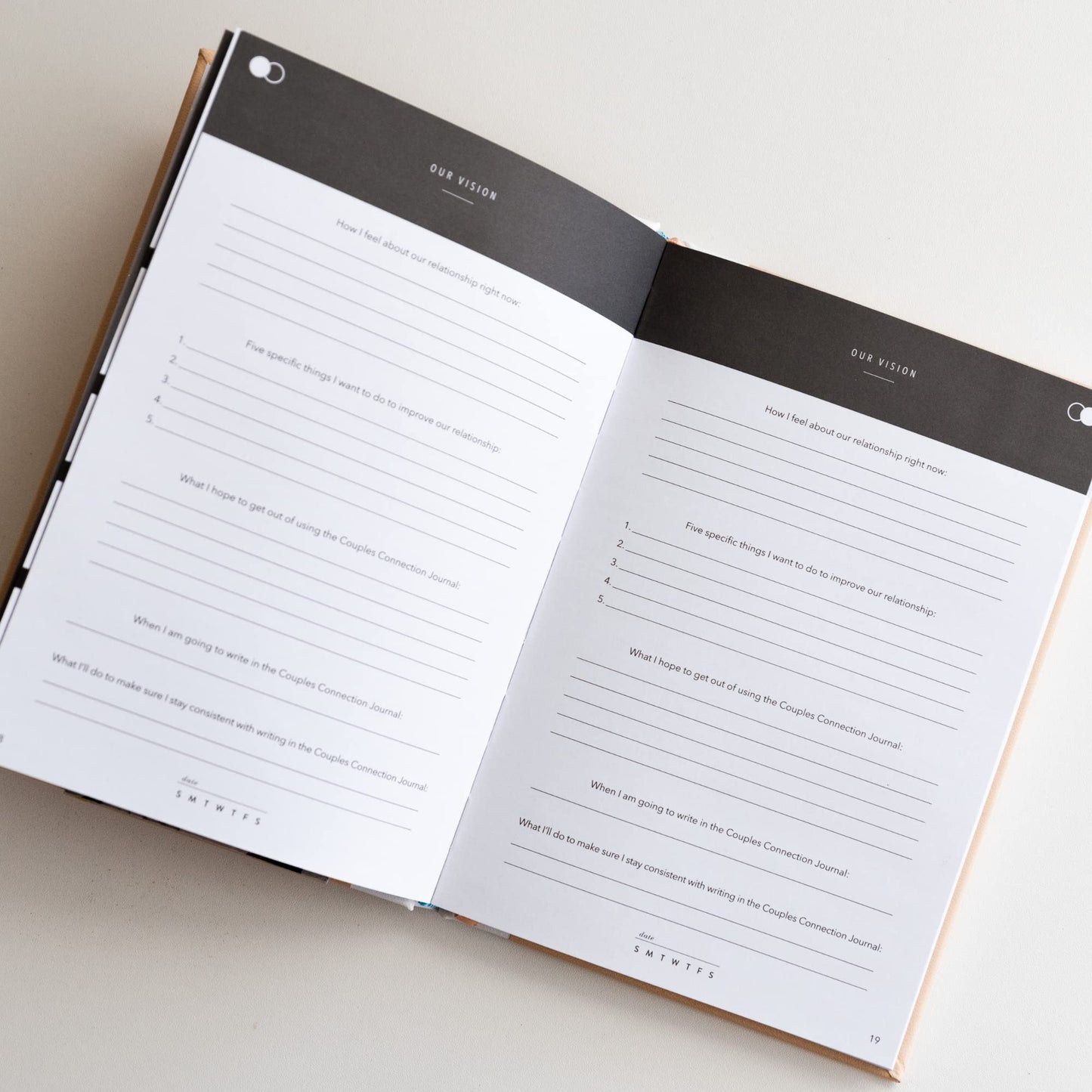 Promptly Journals, Our Connection Journal: 52 Weeks of Exploration for Two (Cashew Brown, Linen/Leatherette) | Relationship Book for Couples | Couples Therapy Journal