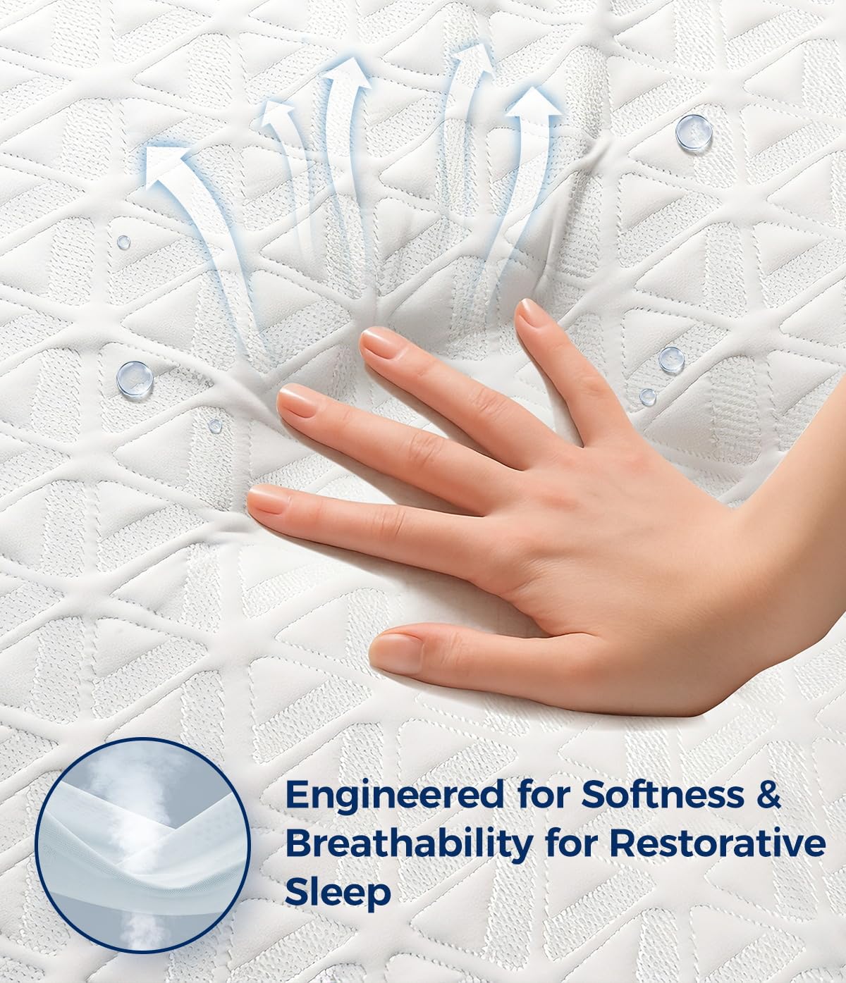 AVIKEN Waterproof Mattress Protector King Size, Soft Breathable Mattress Pad with Deep Pocket 8"-21", Noiseless 3D Air Fabric Cooling Mattress Cover for Bed, Machine Washable, White