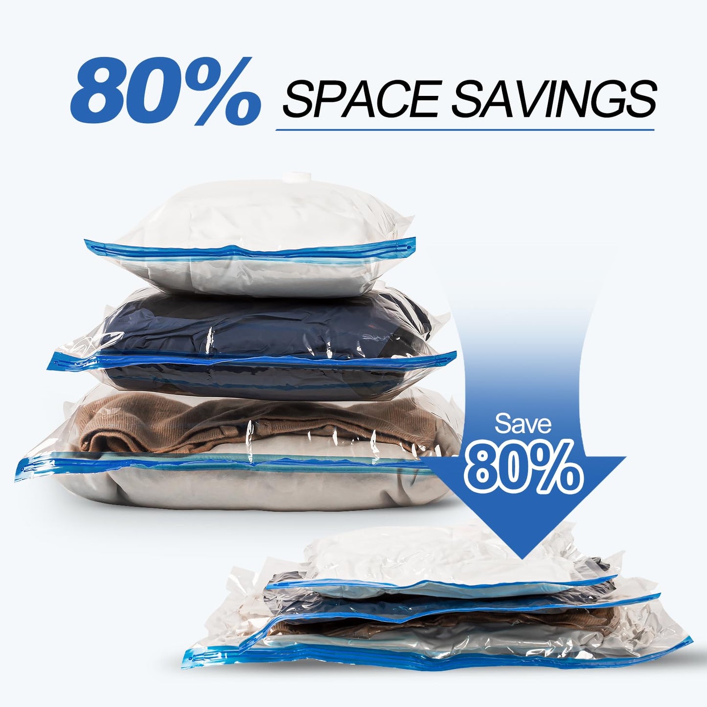 VMstr Vacuum Seal Bags for Clothing Travel, Vacuum Storage Bags with USB Electric Pump, Compression Space Saver for Luggage Suitcase 18 Combo Bags + USB Pump