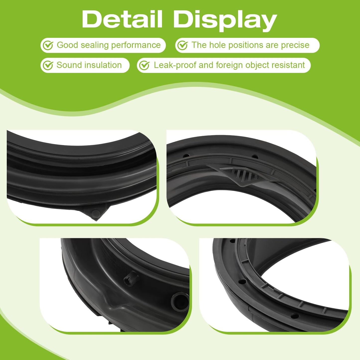 OEM W11314648 Washer Door Boot Gasket Seal Parts Compatible with Whirlpool Washer Door Boot Seal W11314648 Front Load Washer Door Boot Seal Part-Replaces AP6835703, PS12711494, W10897390, 4931032