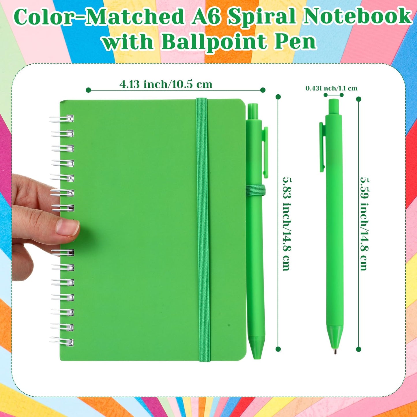 Fulmoon 30 Set Small Spiral Notebooks A6 with Pens Bulk, Multicolor 4" x 6" Pocket Notebooks Mini Lined Journals 50 Sheets for Back to School Supplies Students Rewards Office Gifts (Candy Brights)