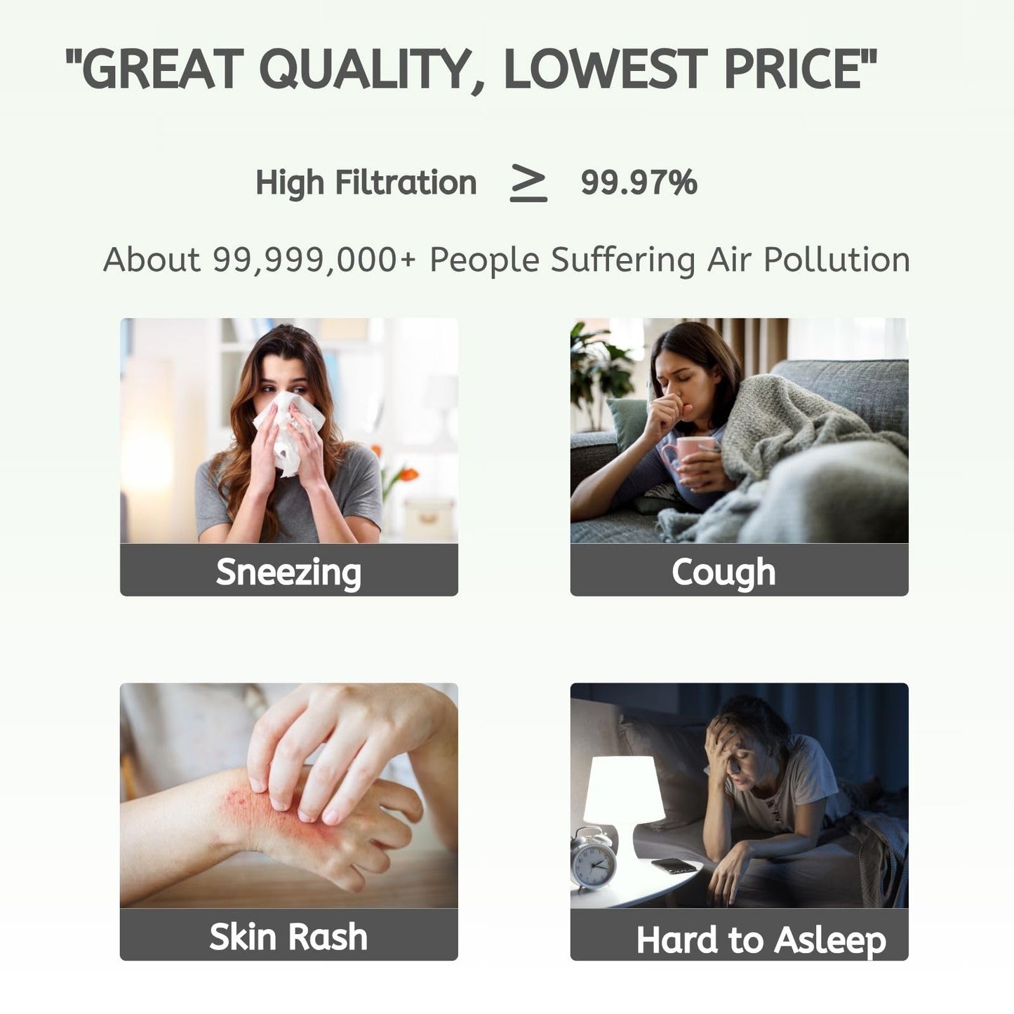 Nispira True HEPA Filter (Small) with 4 Pre-Carbon Filters Compatible with Whirlpool Whispure Air Purifier Models AP150, AP250, AP25030K, APR25530L, APR25130L; Compared to Part # 1183051 1183051K