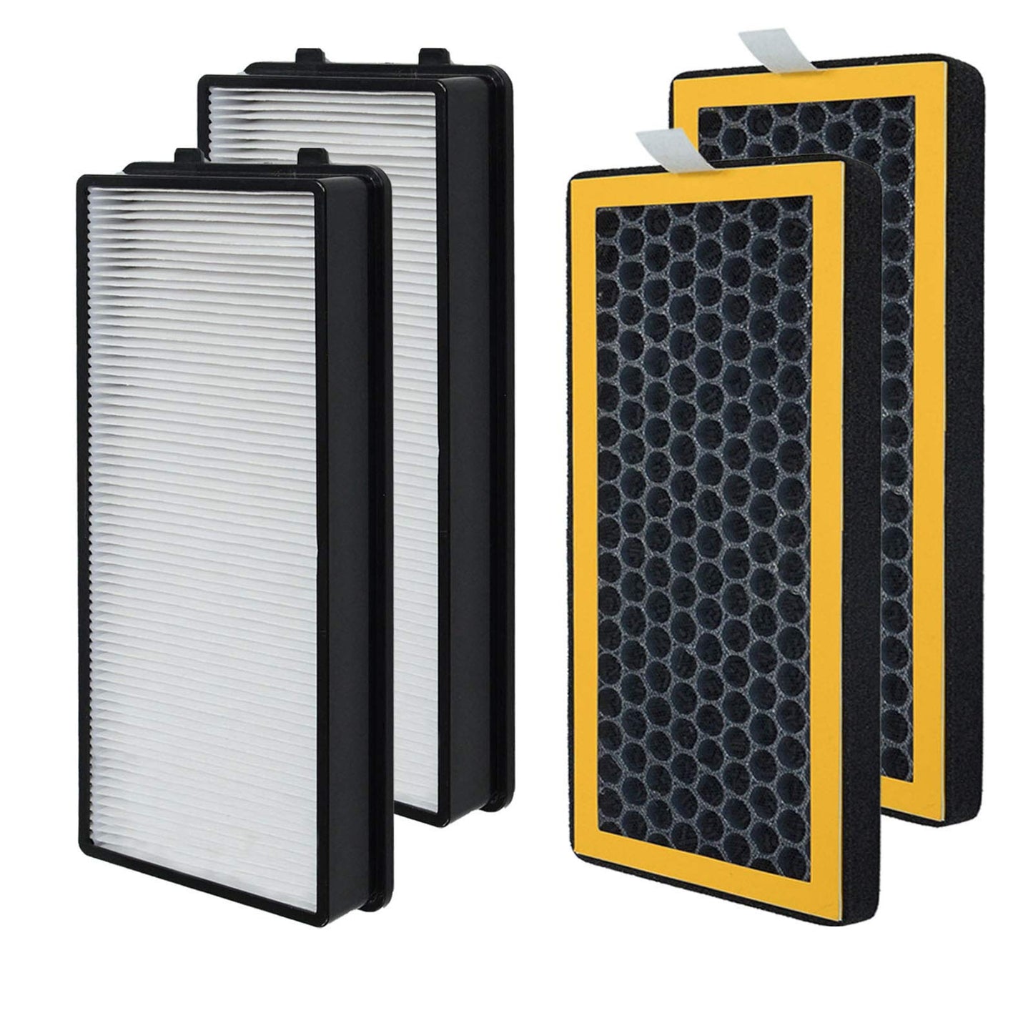 PUREBURG Replacement Filter Compatible with HoMedics AT-PET01 AT-PET02 TotalClean PetPlus Tower Air Purifier, 2-Pack (2 Filter Per Pack) H13 HEPA Activated Carbon Air Clean