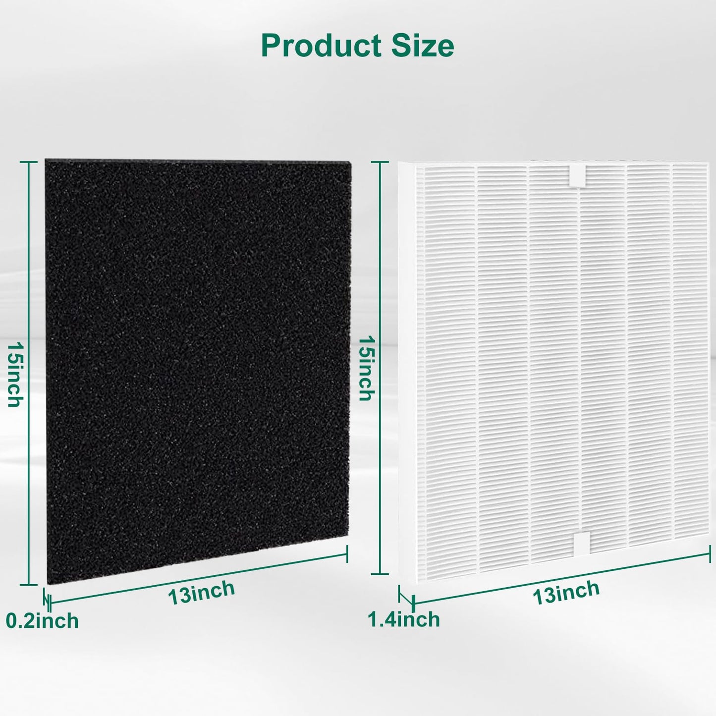 NXBHG AP-1512HH Replacement Filter Compatible with Coway Airmega AP-1512HH and Airmega 200M air Puri-Fier, AP-1512HH-FP, AP-1518R, AP-1519P, 4 Filter, 4 Carbon Filters, Compared to Part #3304899