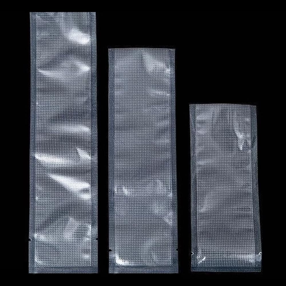 MITOB 500 Pack Clear Vacuum Bags 1.57x5.9 inch (Inside Size 1.18x5.5 inch) for Food Saver Flat Open Top Embossed Vacuum Sealer Bag Food Storage Packaging Pouch with Tear Notch