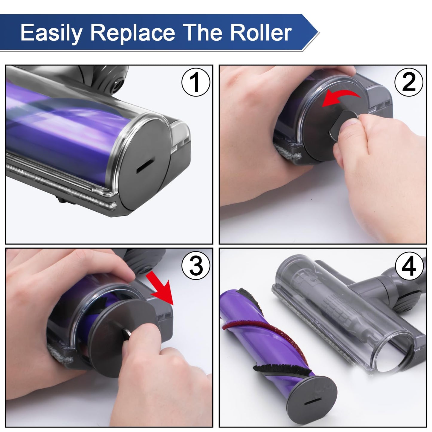 Garbage fighter Upgraded Quick-Release Motorhead Cleaner for Dyson V7 V8 V10 V11 V15 Vacuum Cleaner Head SV10 SV11 SV12 SV14 Replacement Part Electric Head for Hardwood Floor Carpets