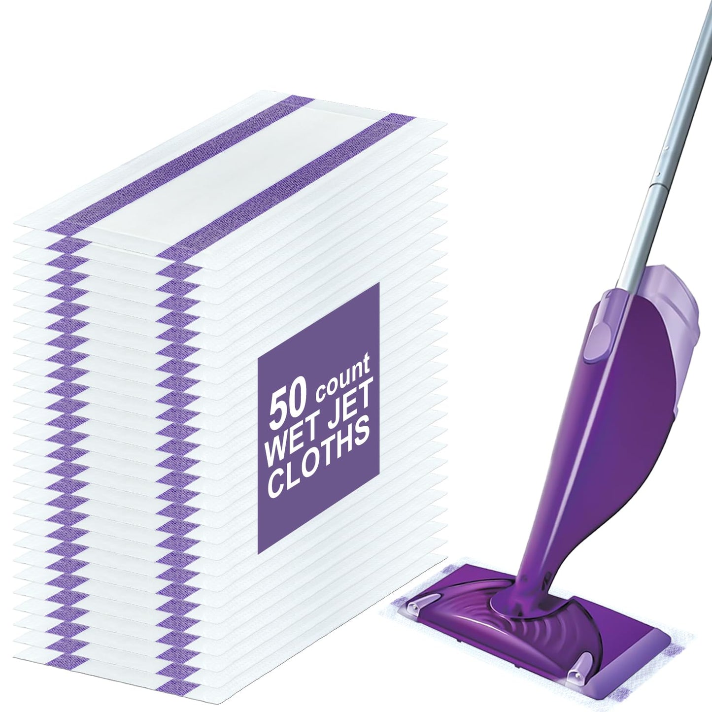 50 Count for Swiffer Wet Jet Pads, Disposable Wet Jet Pads, for Swiffer Wet Pads Refill for Spray Mop, All-Floor Cleaning Pads Safe for Hardwood & Multi-Surface
