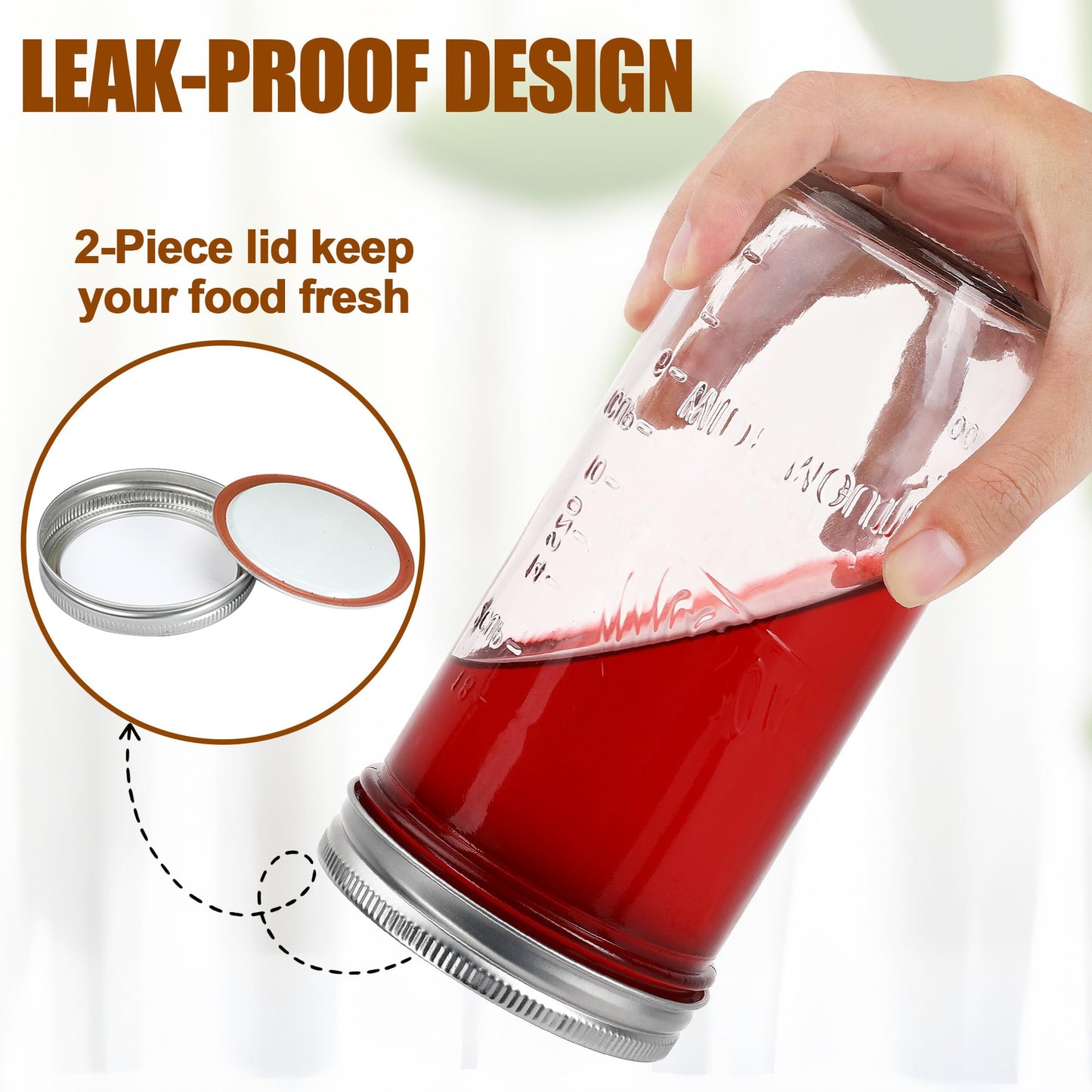 Jeitae 24oz Wide Mouth Mason Jars – 4 Pack Reusable Glass Mason Jars with Airtight Lids for Canning, Pickling, Food Storage, Jam, Jelly, DIY Crafts – Dishwasher Safe