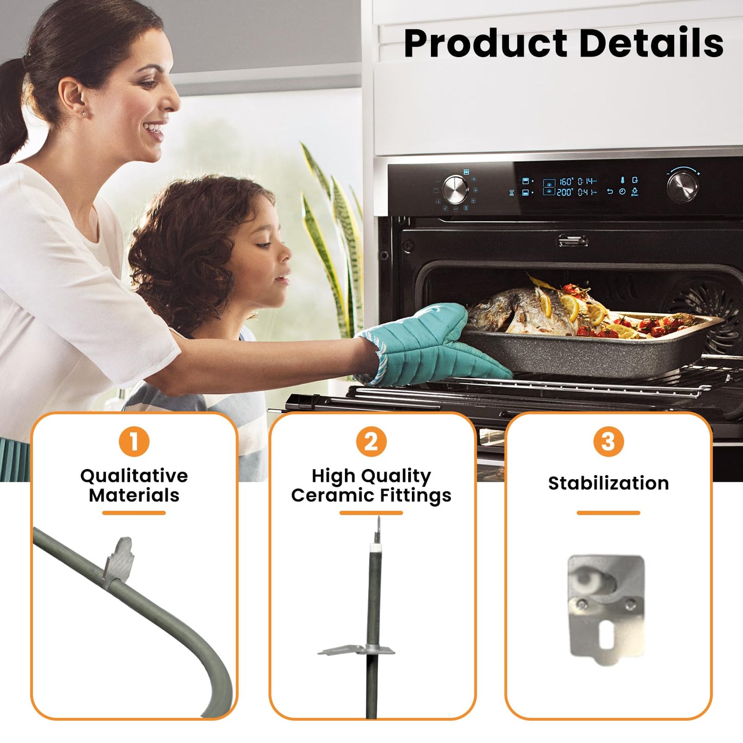 Xzionh 74010750 WP74010750 Oven Broil Element Compatible With Jenn-Air Electric Slide-In Range,Replacement 74003039,7406P425-60,WP74010750VP,1184162,AP6011209,PS11744404,EAP11744404