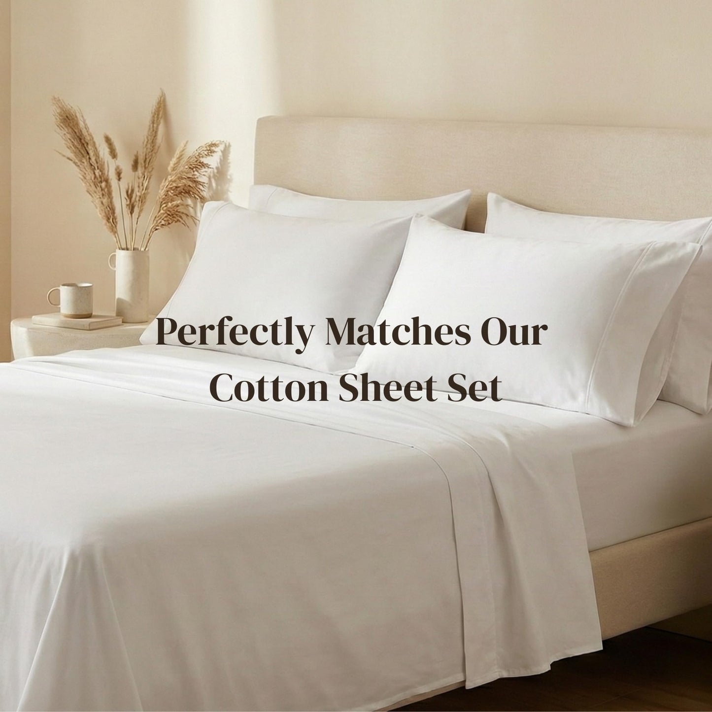 Beckham Hotel Collection Pillowcases King Size Set of 2, Cool Touch Cotton Sateen Fabric, 500TC, Silky Smooth & Soft, Open End, White