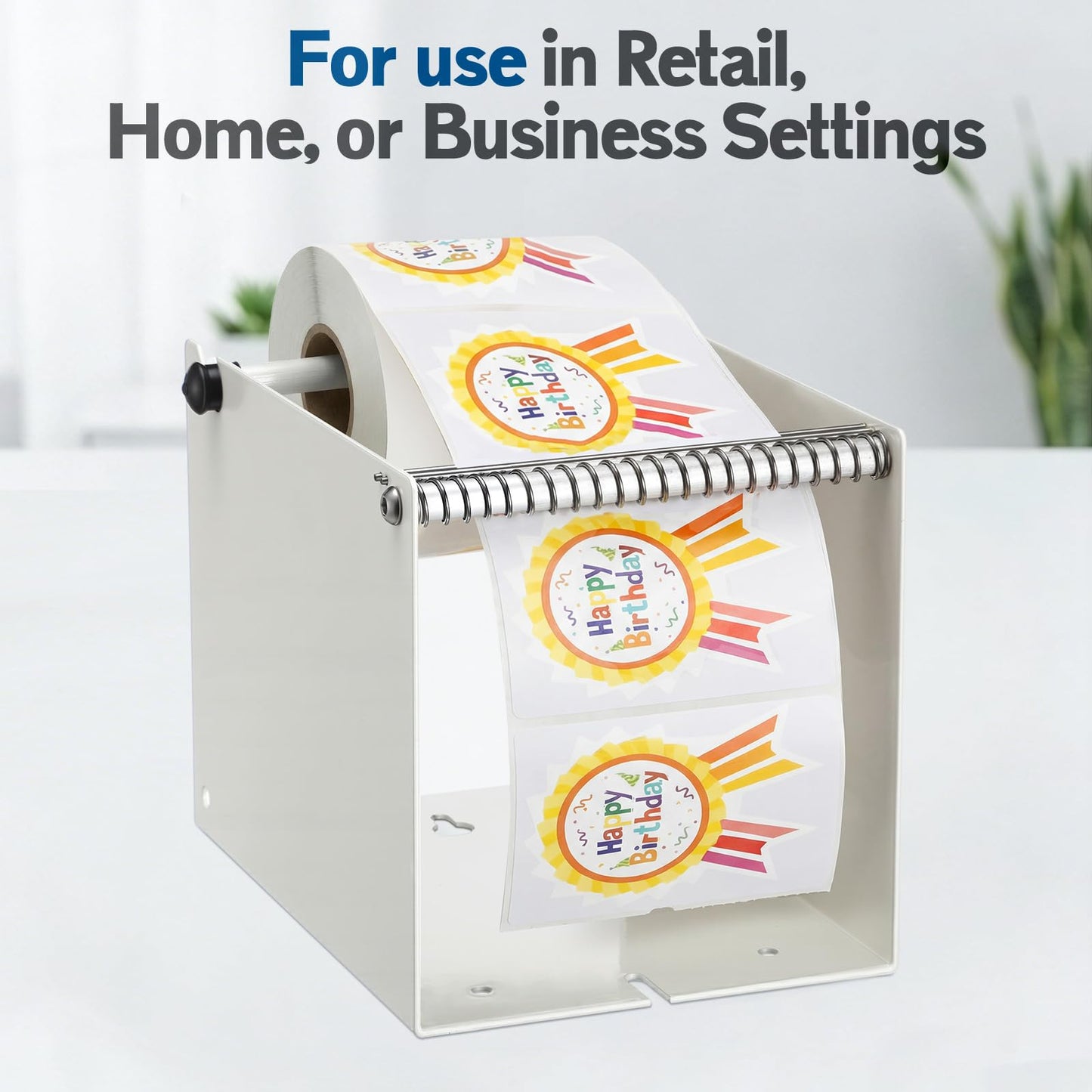Otoolling Label Sticker Roll Dispenser Manual Label Dispenser Adjustable Metal Sticker Roll Holder for Multiple Rolls in Home Office Business Tabletop