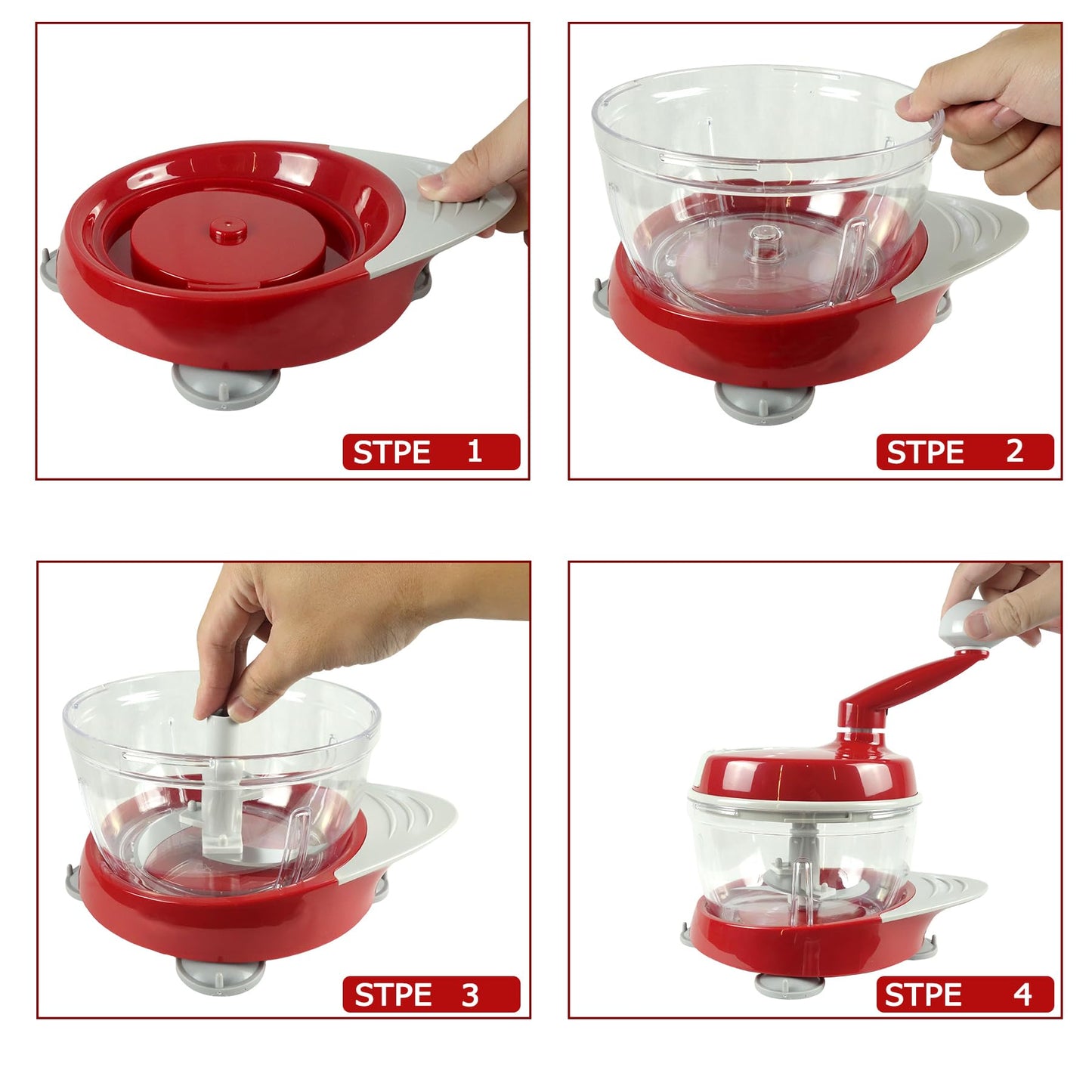 Manual Food Processor,Hand Powered Crank Food Processor Chopper,Food Vegetable Onions Chopper Processor Blender Mixer,for Vegetables Meat Fruits Onions