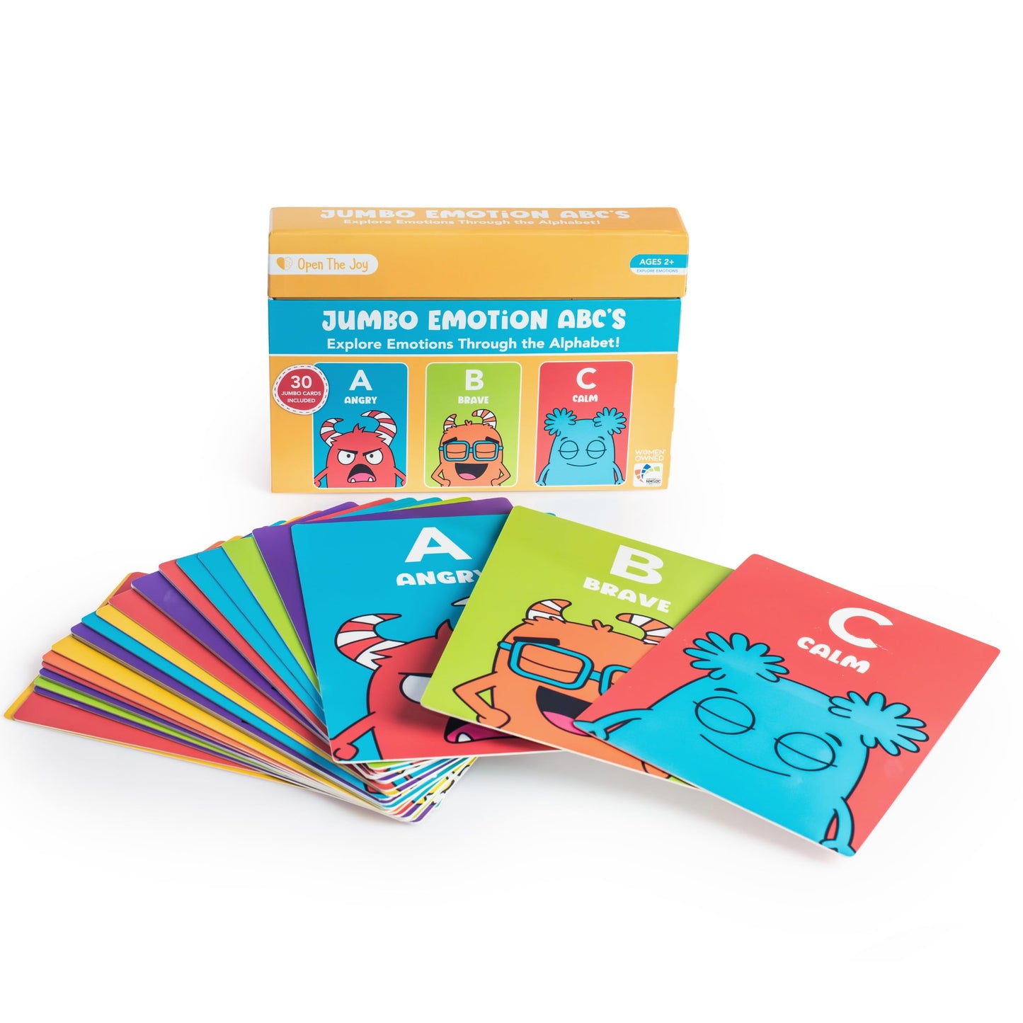 Open The Joy Jumbo ABC Emotion Cards for Kids Ages 3+ – Feelings Flash Cards A–Z, Social Emotional Learning SEL Toys, Emotional Intelligence & Vocabulary Learning for Preschool & Kindergarten