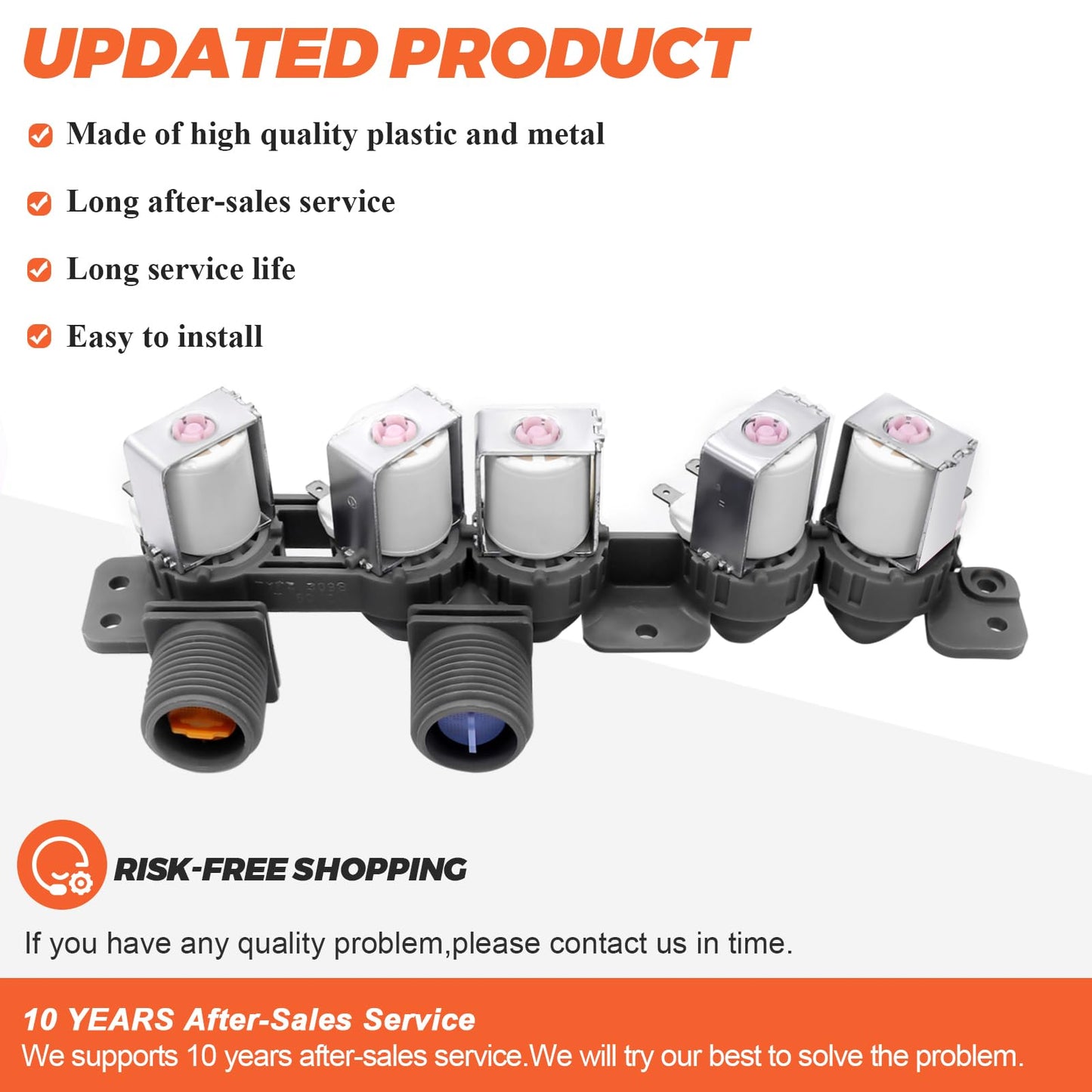 AJU73213301 AJU75152601 5221EA1008F Washer Water Inlet Valve (0EM part) with 10-year GUARANTEE 2025 UPGRADED Water Valve fits for Kenmore LG Washers WT7200CW, WT5001c*, 79631522211, WT1201CW