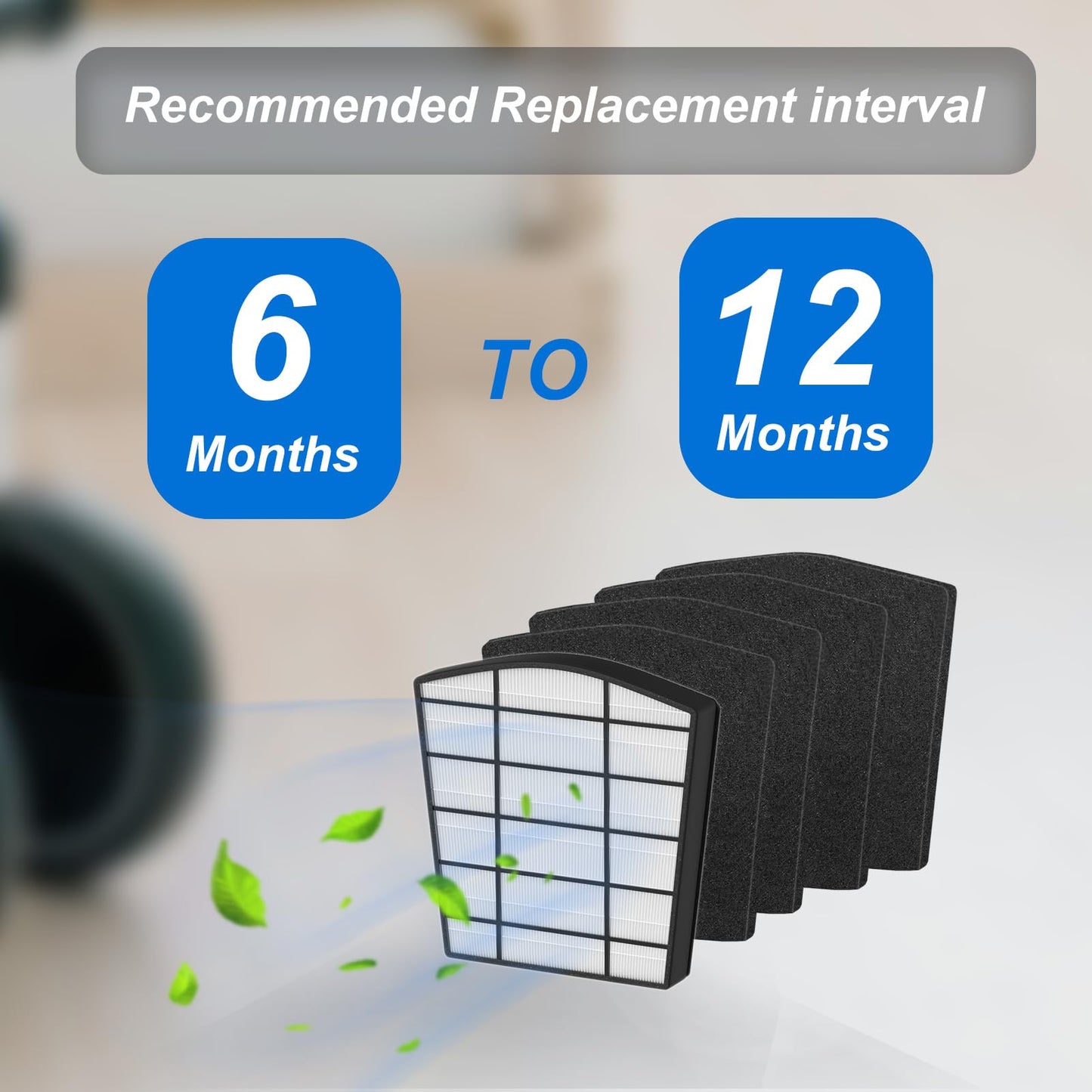 Prestivair Replacement Filter LP-HF550P Compatible with Live-Pure Bali Series LP550TH LP550THP Air Cleaner Purifier Filtration, 1 Pack HEPA Filter + 4 Pack Carbon Filter