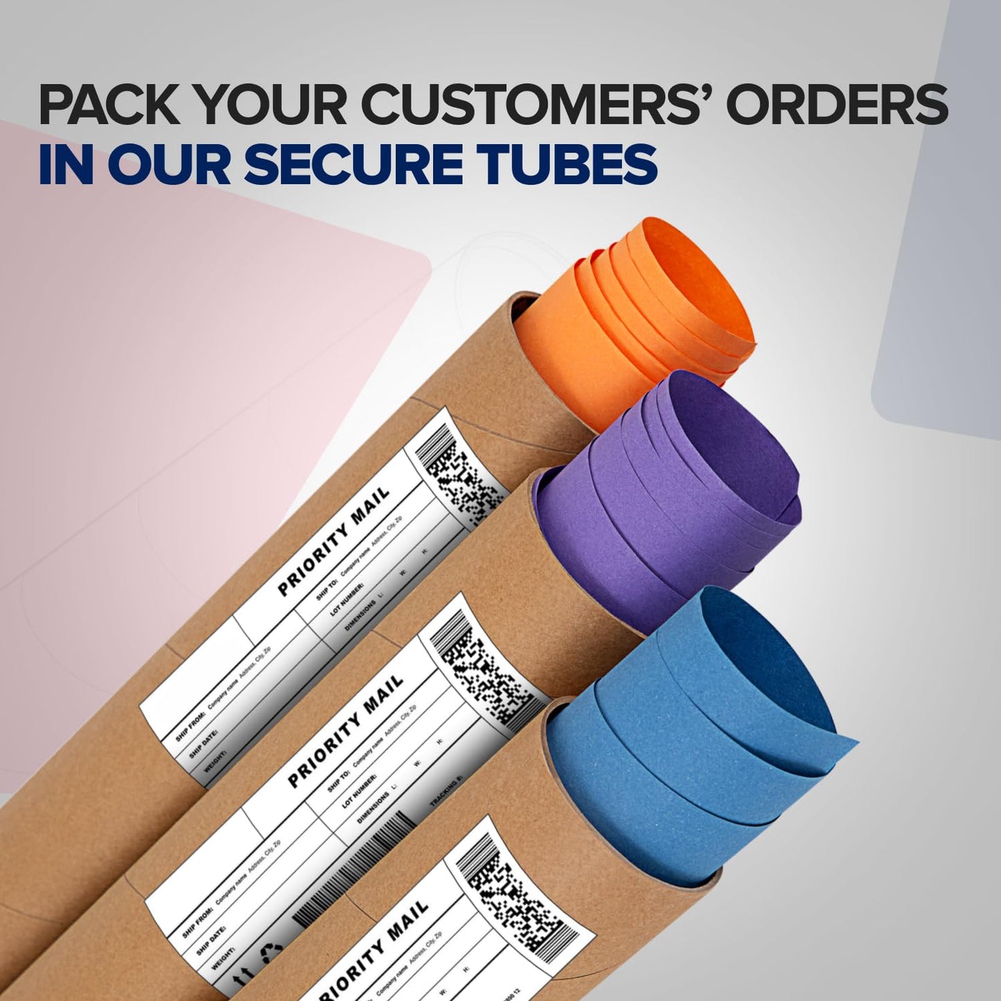 2" x 20" Reinforced Kraft Paper Mailing Tube, Pack of 8 Tubes with 16 Caps – Secure USPS Approved Poster Tube – Made in USA Cardboard Tube for Shipping and Storing Posters, Prints, Artwork