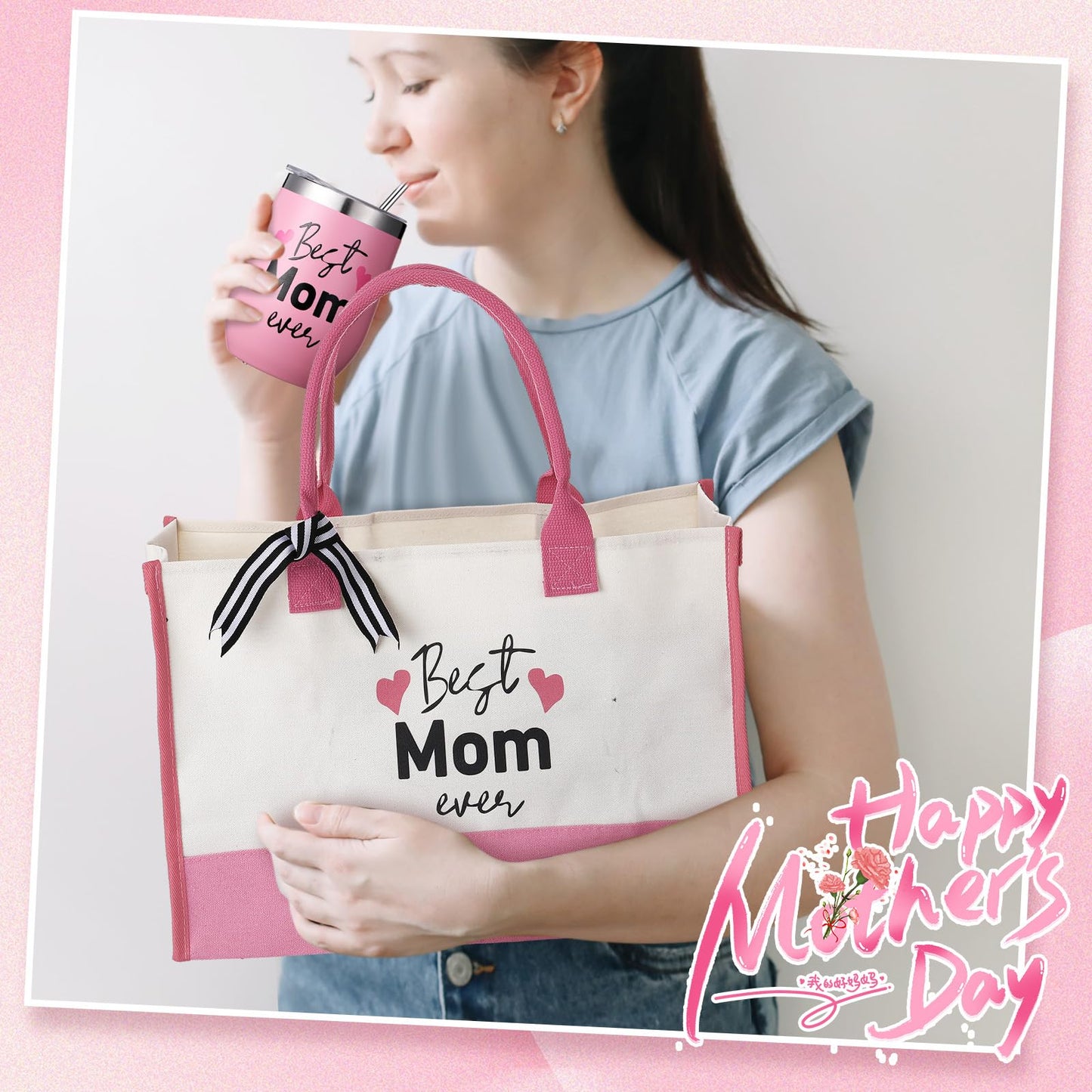 Locmeo 10 Pcs Mothers Day Gifts for Mom Unique Mothers Day Gift Basket Best Mom Ever Gift Box Set from Daughter Son Husband for Women Wife Grandma Birthday
