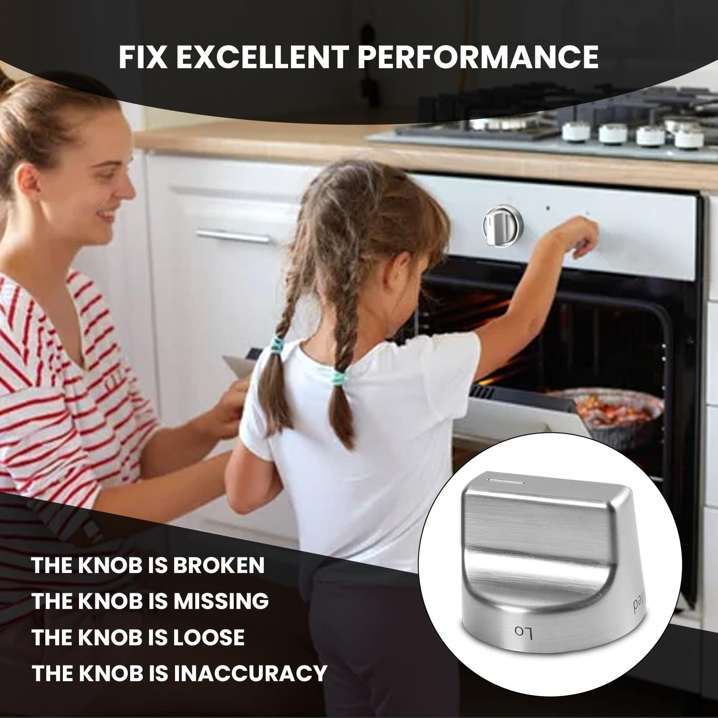 W11239985 W10850015 Range Control Knobs Replace 4845290 AP6333411 PS12578779 PD00061875,Compatible with Whirlpool Gas Stove WFG525S0HZ1 WFG550S0HZ0 WFG525S0HZ0 WFG525S0JV0,5PCS