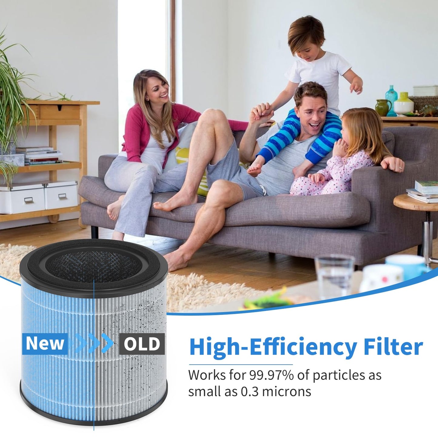 Horserdy AP0601 Replacement Filters Compatible AIRTOK Purifier, 4-in-1 HEPA Filters, AP0601-RF 4 Pack (with Extra 10-Pieces Aroma Pad)