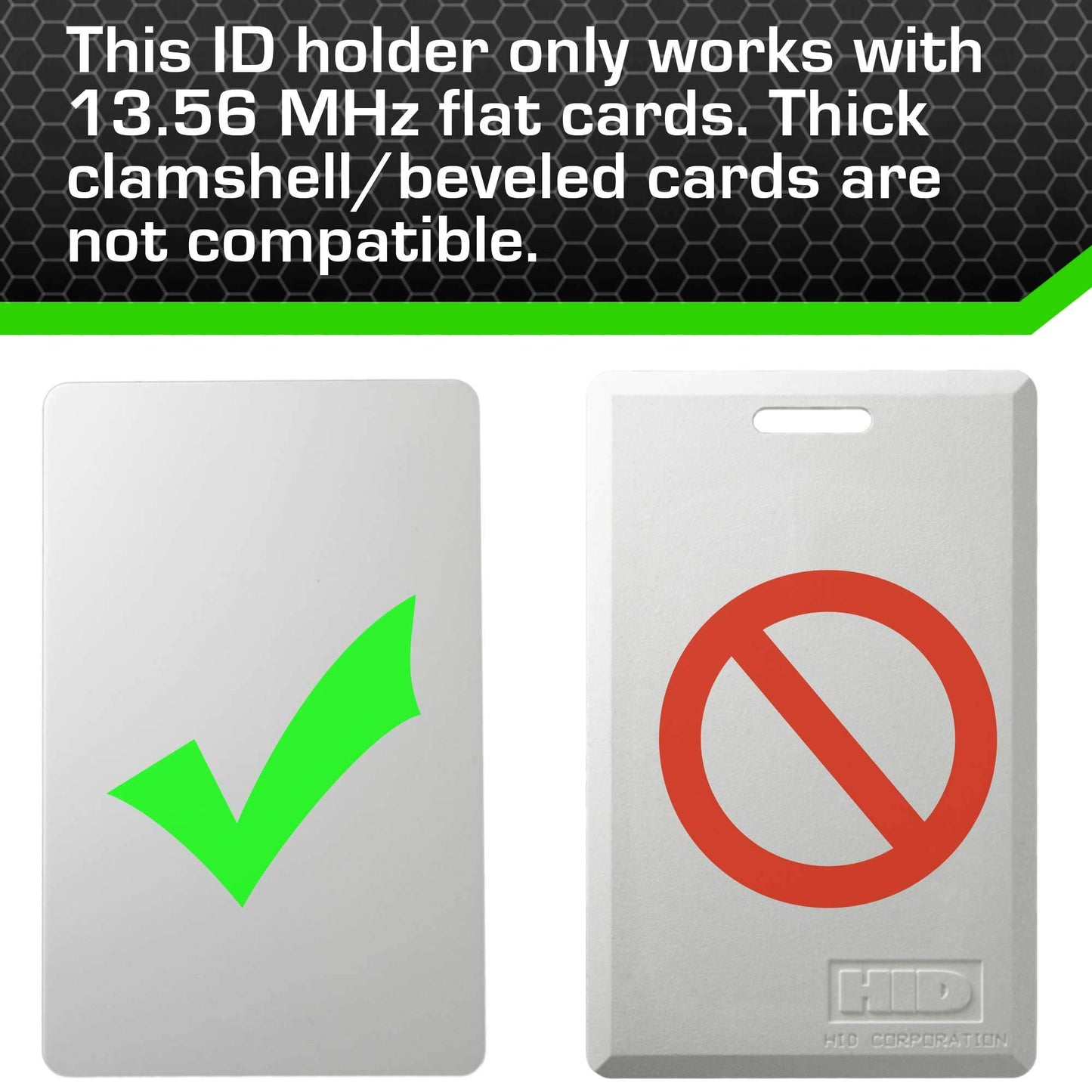 ID Stronghold - Pack of 5 - RFID Blocking Secure Badge Holder - Duolite 2 Card ID Holder - Poly Carbonate - Heavy Duty Plastic ID Badge Holder - USA Molded and Assembled - FIPS 201 Approved