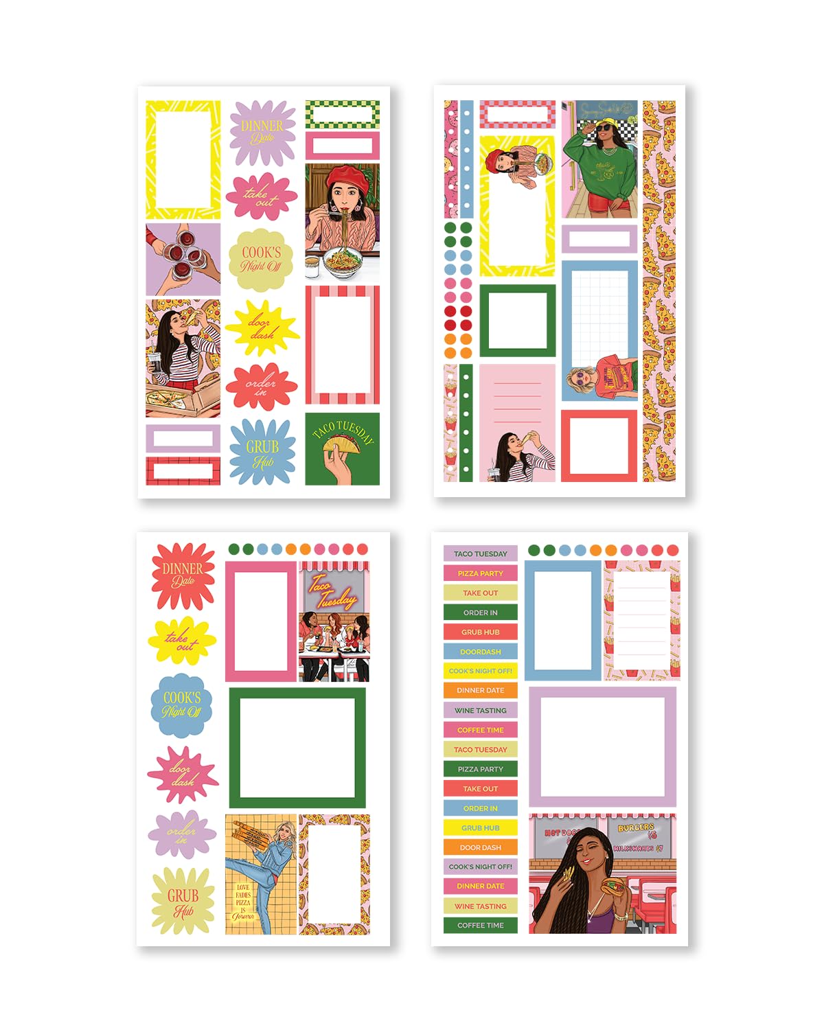 Rongrong Foodie Queen Planner Stickers Book for Planners, Calendars, Journals and Projects – Premium Quality Hand Drawn Transform Your Meal Planning - Scrapbook Stickers – 25 Pages