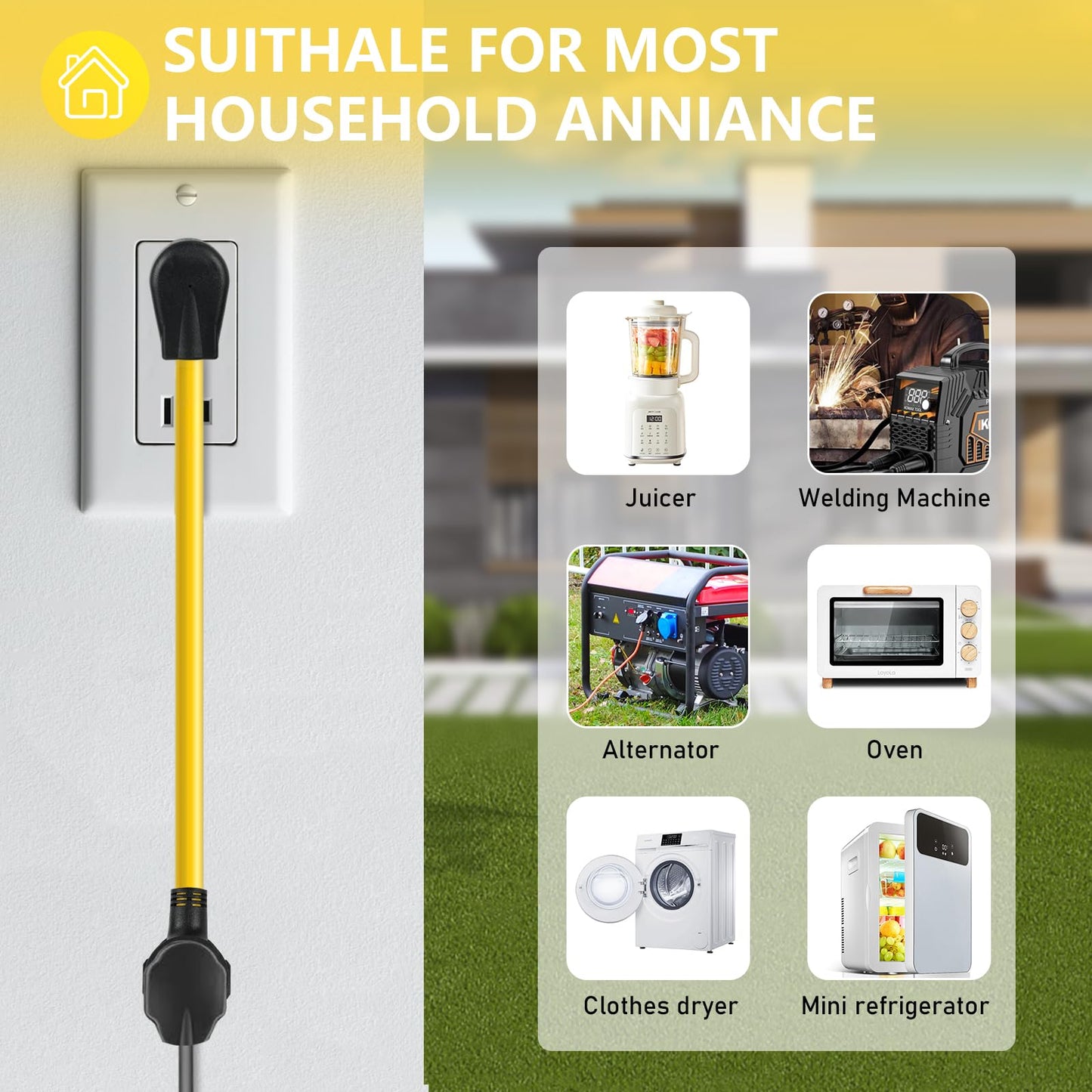 15FT NEMA 10-50P to 10-50R Extension Cord, ZDHQLHJ 3 Prong 10-50 Male Plug to 10-50 Female Receptacle Power Cord Adapter, for Industrial Dryer Welder Range Stove Oven, 50Amp, 250 Volts, 8AWG