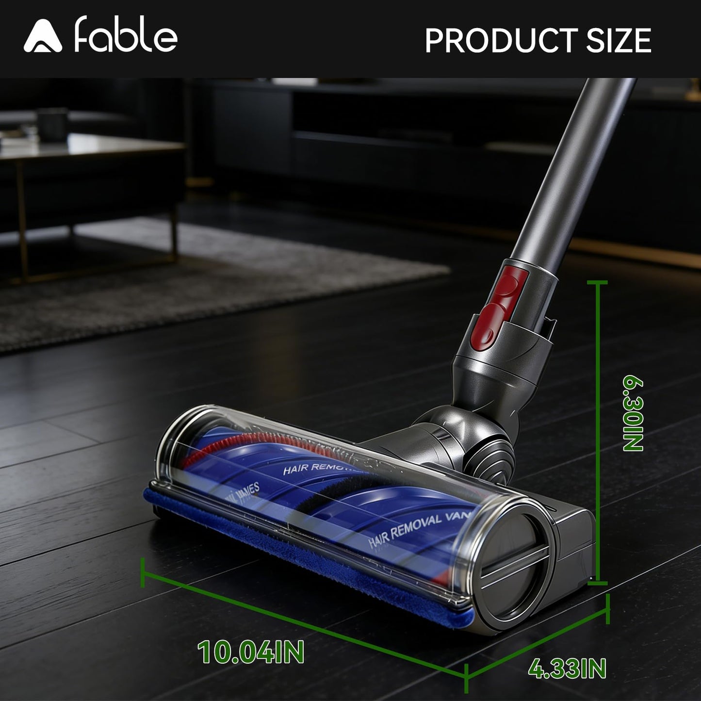 Adaptable Upgrade Anti-Tangle Quick-Release Motorhead Brush Roller Replacement, Compatible with Dyson V7 Head, V8 Head, V11 Head and Other V10 V15 Cordless Vacuum Attachments with LED Green Light
