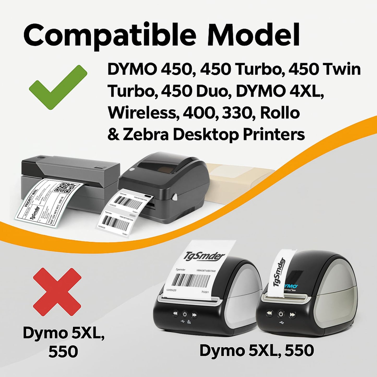 TgSmder-Compatible for Dymo 30334 - (2 1/4" x 1 1/4") Barcode Multipurpose Labels, Fits for Dymo Labelwriter 450, 450 Turbo, 4XL (Not for 550, 5XL) Strong Adhesive Thermal Labe（12Rolls/12000Labels）