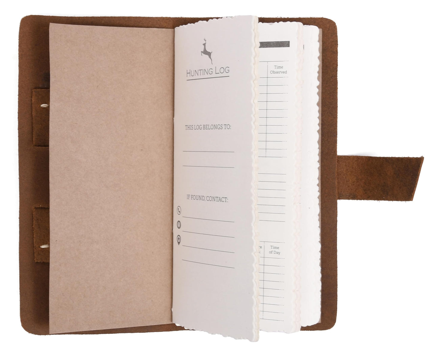Tolredo Made in Canada Premium Hunting Journal Top-Grain Cowhide Leather Hunting Logbook Gift for Huntsman, 96 Bleed Proof Pages(8.3"X4") - Dark Brown