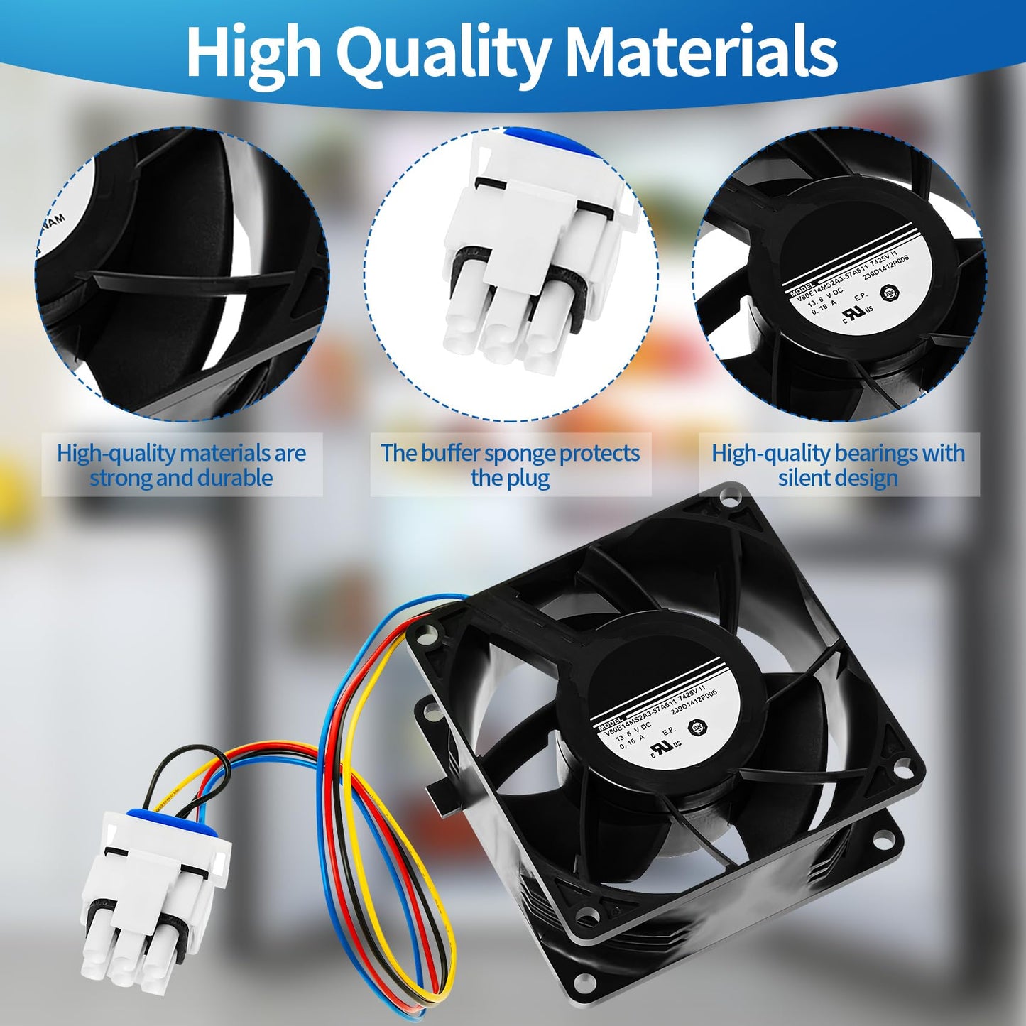Refrigerator Evaporator Fan Motor Fit for GE GFE28GMKBES GFE28GSKBSS GFE26GSKJSS PFE27KSDASS GFE28GSKHSS GFE29HSDASS GFE26GSKBSS PYE23KSDCSS GFE29HSDDSS GFD28GELEDS DFE28JSKGSS DFE29JGDABB GFE29HMDAES