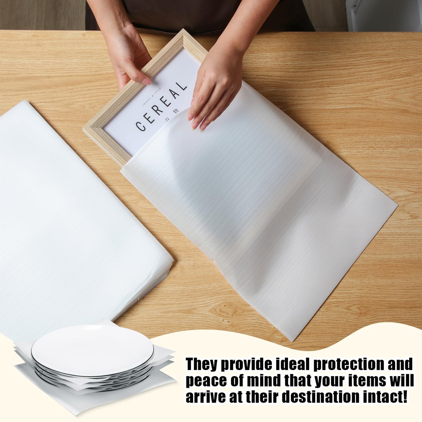 Frienda 240 Pcs Dish Packing Supplies for Moving 60 Foam Sheets 180 Pcs 6-size Plate Sleeves Protective Cushion Pouches for Shipping, Storing Glassware, China & Dinnerware