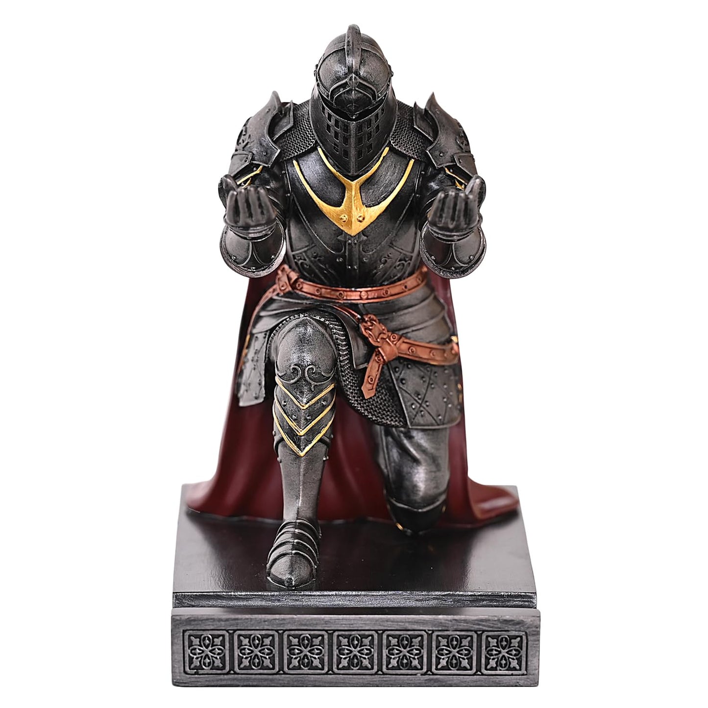 HDMbigmi King's Guard Leader Cloak Warrior Knight Pen Holder Mobile Phone Stand, Ornament Knight Statue, Pen Stand Paperweight for Office and Home (Iron)