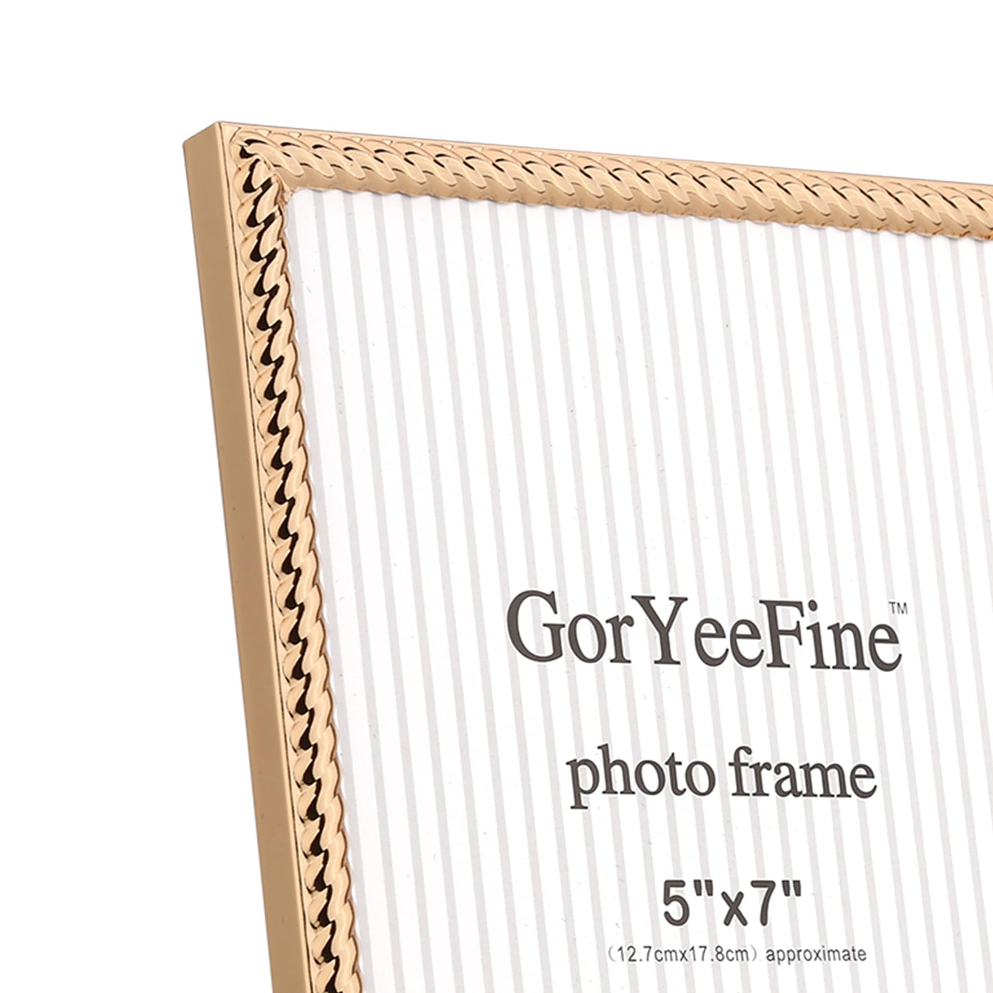 FineLiMoLa 5x7''Double Frames Gold Rope Design Metal Photo Frame with black Velvet Backing and Real Glass Front,5x7'' Hinged Double Picture Frame for Tabletop and Shelf Display