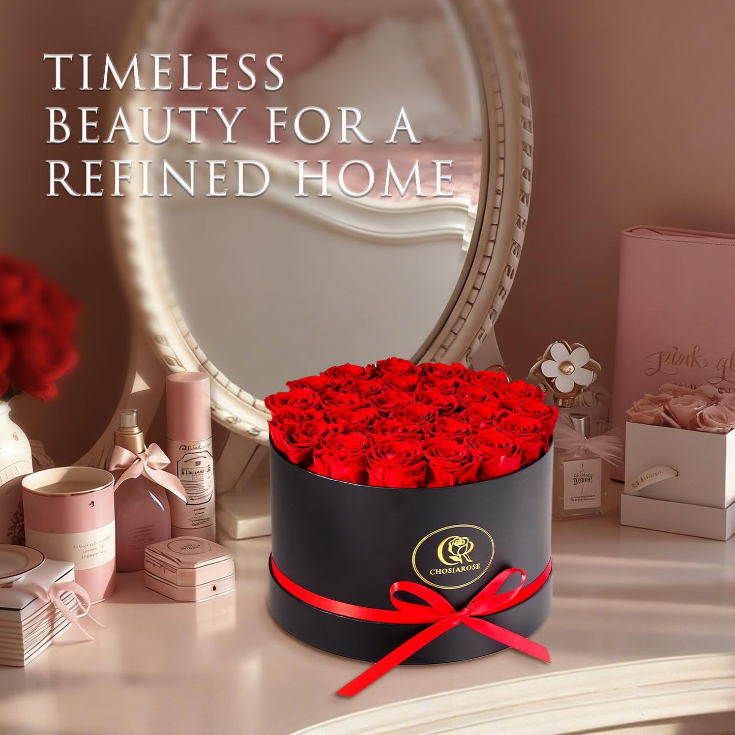 ChosiaRose Flowers Forever Preserved Roses - 27 Preserved Flowers for Delivery Women Birthday Gifts for Mom Grandma Forever Flower in a Box Rose Gift for Her Wife Anniversary Valentines Gift for Women