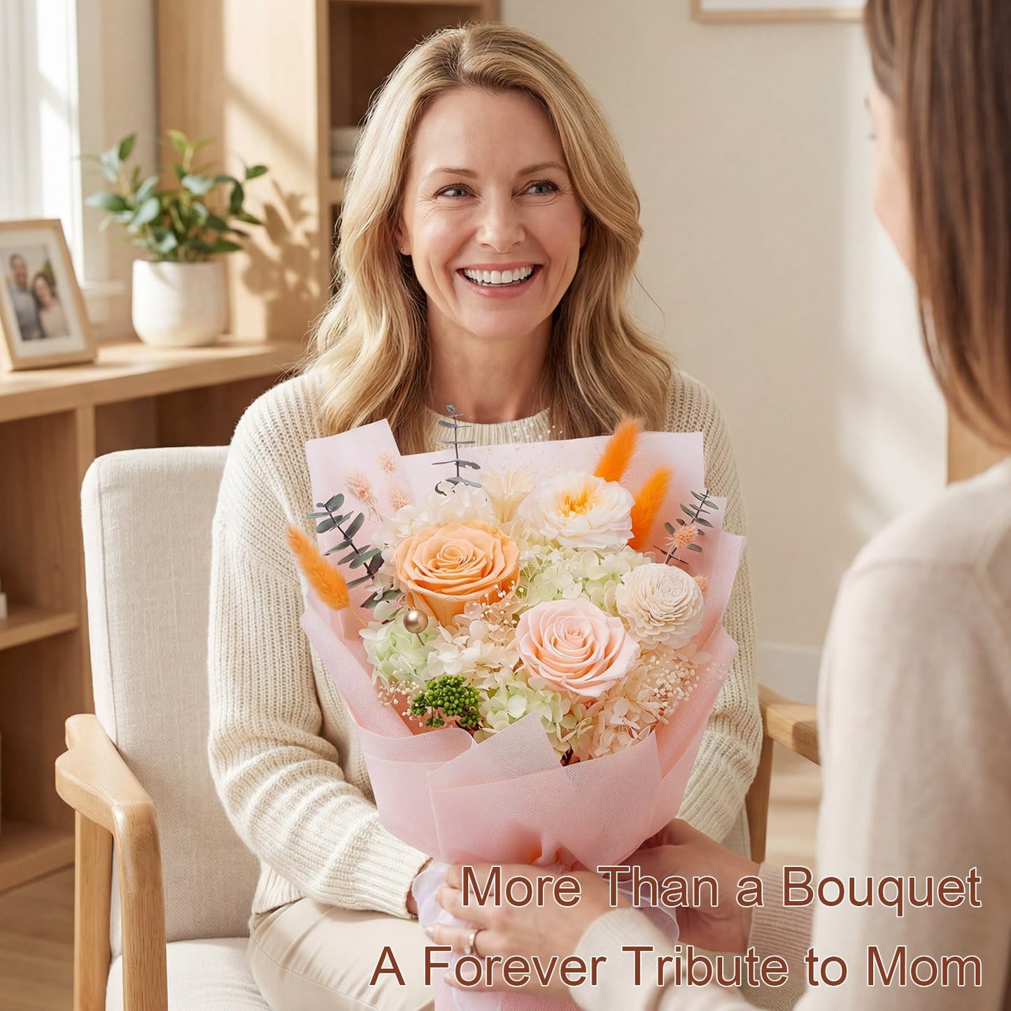 ZMRU Preserved Flower Bouquet, Fresh Flowers for Delivery Prime, Mothers Day Gifts for Mom, Flowers Fresh Bouquet,Birthday for Women, Mom, Grandma, Valentine's Gift, Decor, Graduation Surprise