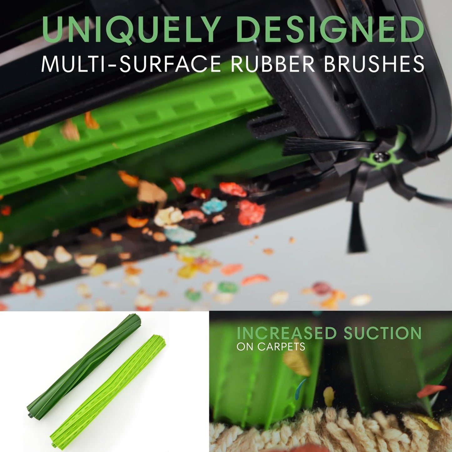 4 Set s9 replacement rollers Compatible with iRobot Roomba s9 (9150) s9+ s9 Plus (9550) s Series Vacuum Cleaner Multi-Surface Rubber Brushes,Roomba s Series roller brushes