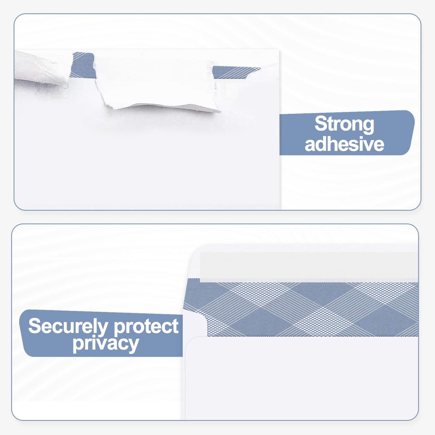 750#8 Self Seal Business Envelopes, PANDRI No.8 Double Window Design for Business and Quickbooks Check(invoice not fit), Documents Secure Mailing - Number 8 Size 3 5/8 X 8 11/16-24LB
