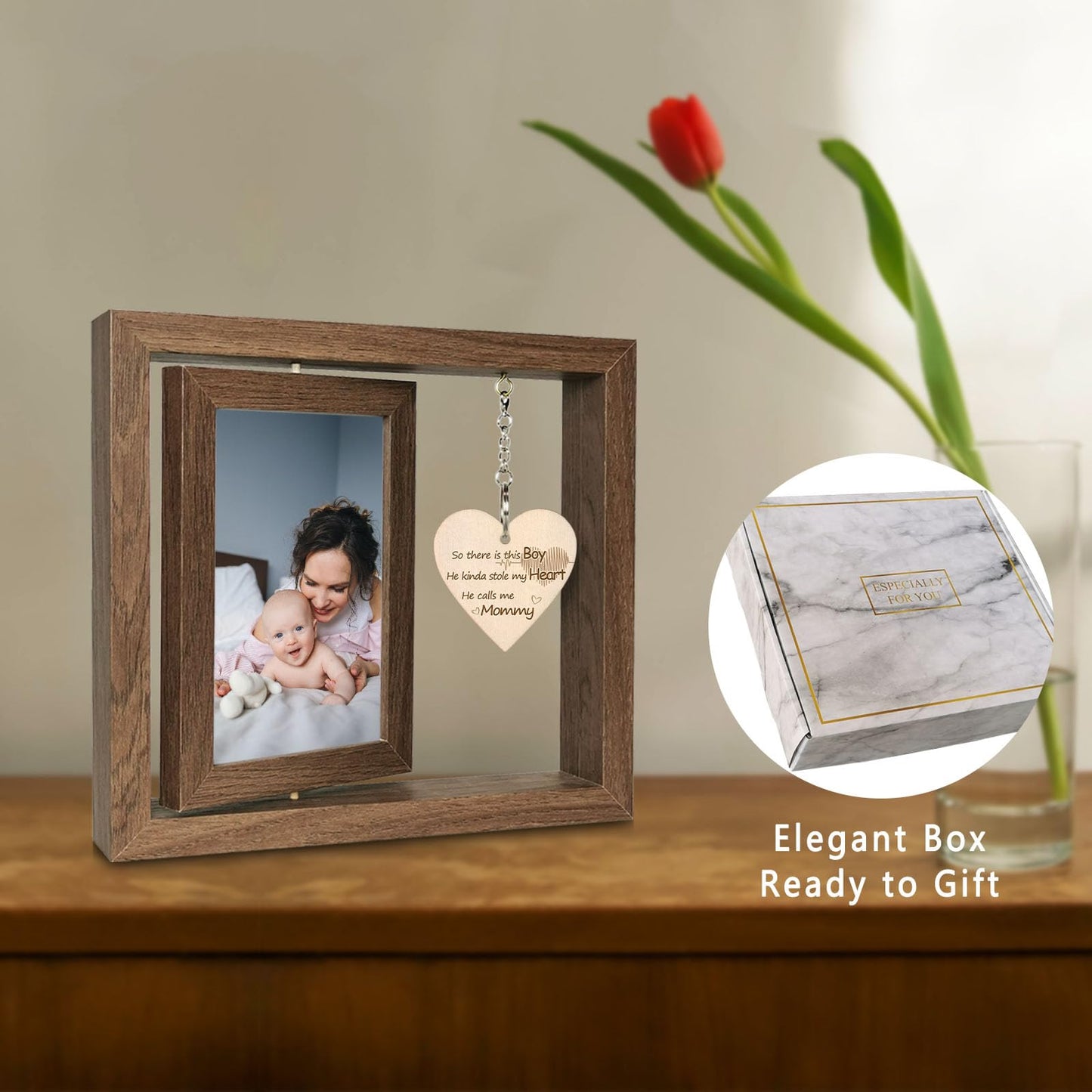 EYITUPC So There is This Boy He Calls Me Mommy Picture Frame Mother and Son Gifts New Mom Gifts, Display Two 4x6